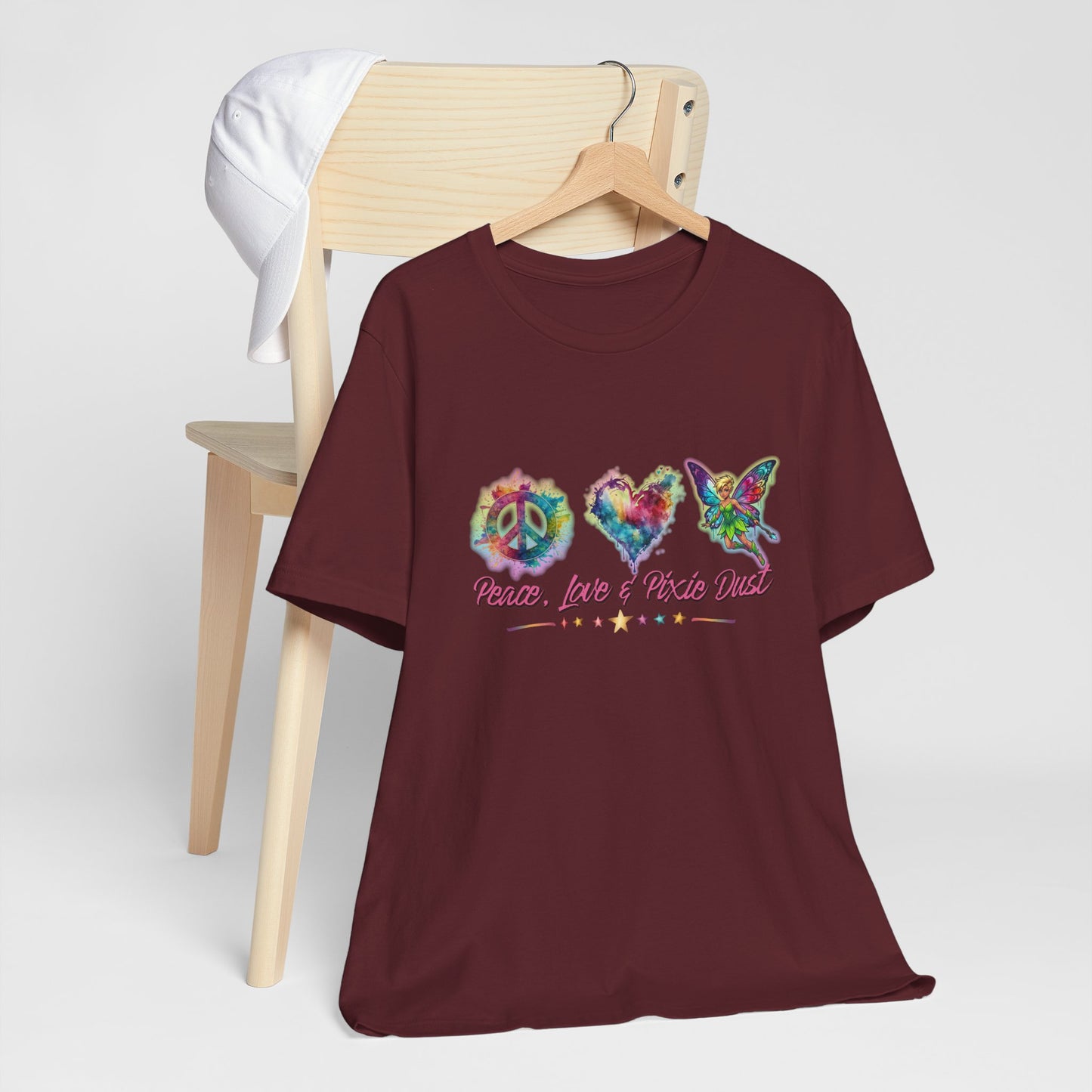 Peace, Love & Pixie Dust Watercolor Fantasy T-Shirt