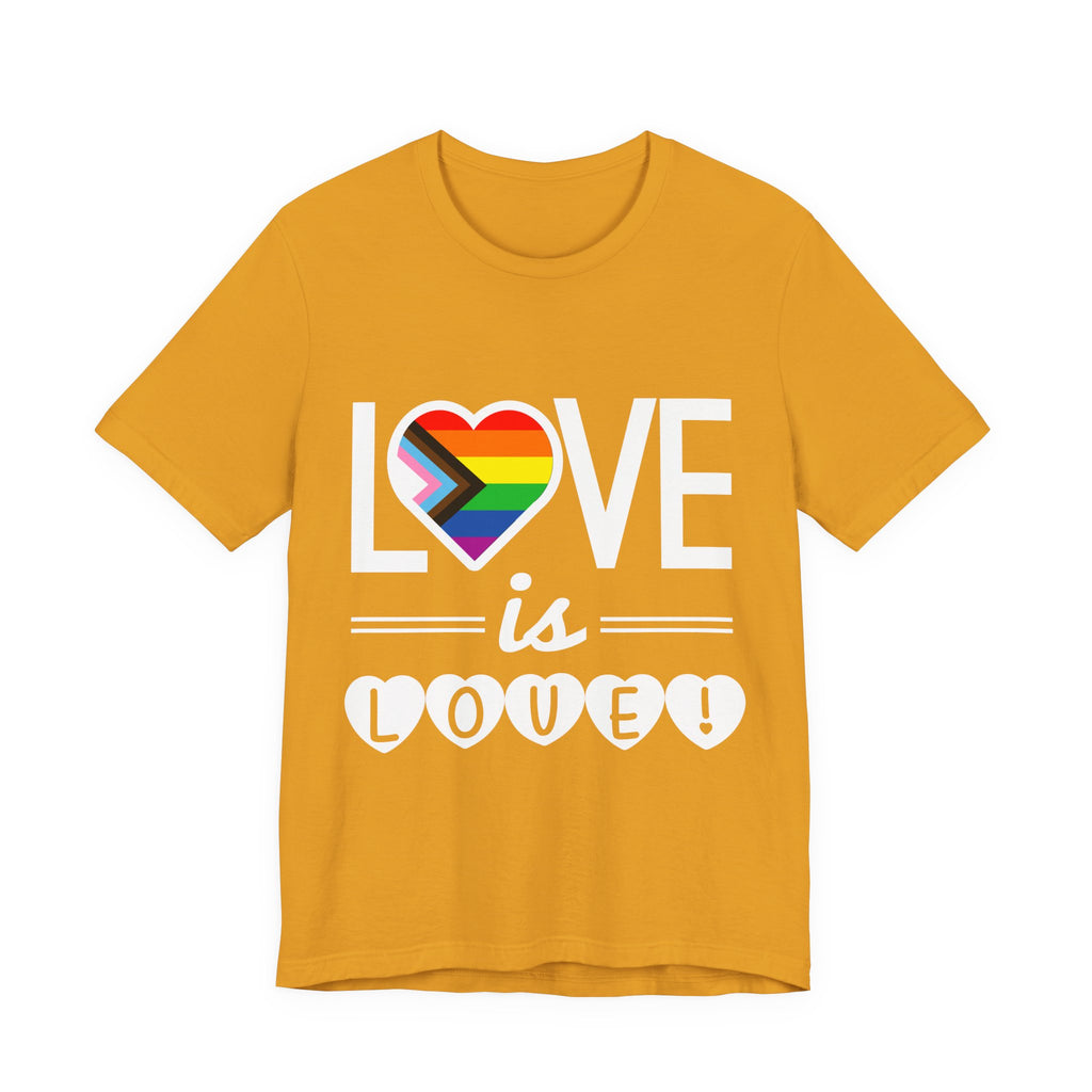 Love Is Love T-Shirt — Rainbow Heart Pride Tee
