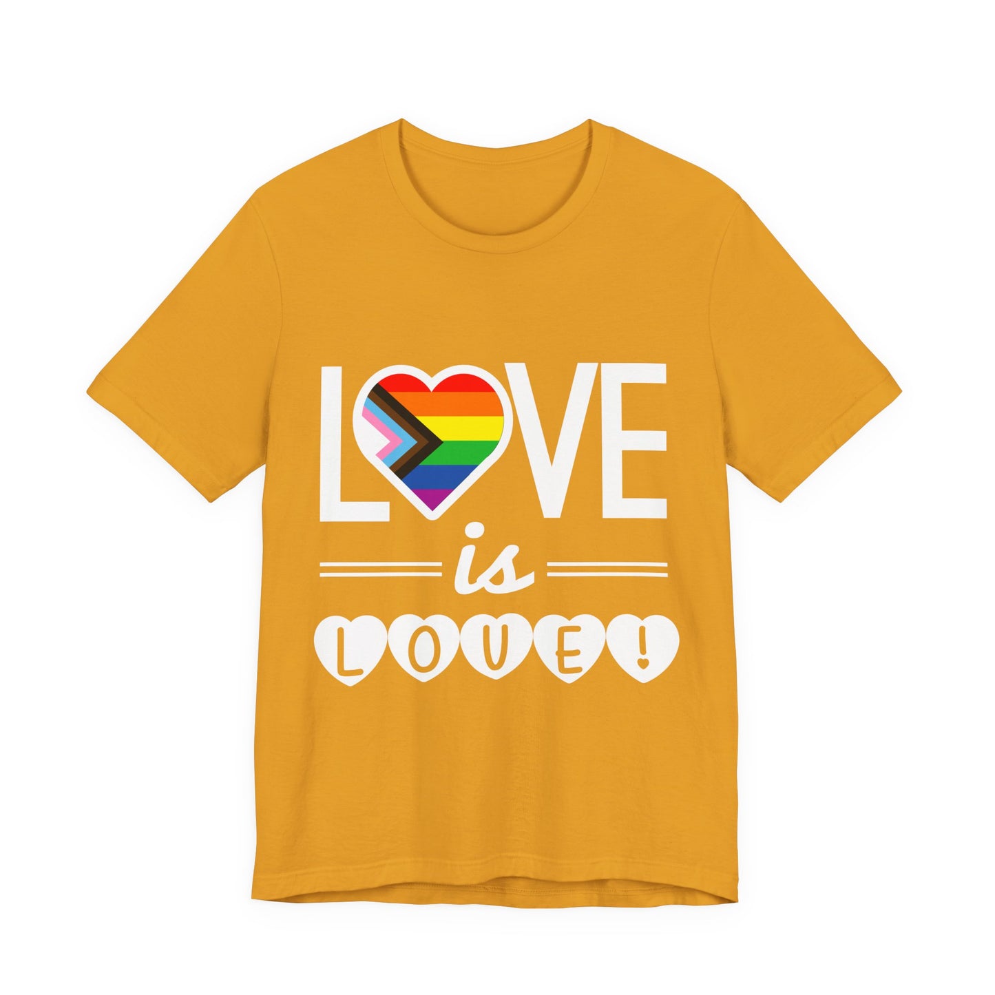 Love Is Love T-Shirt — Rainbow Heart Pride Tee