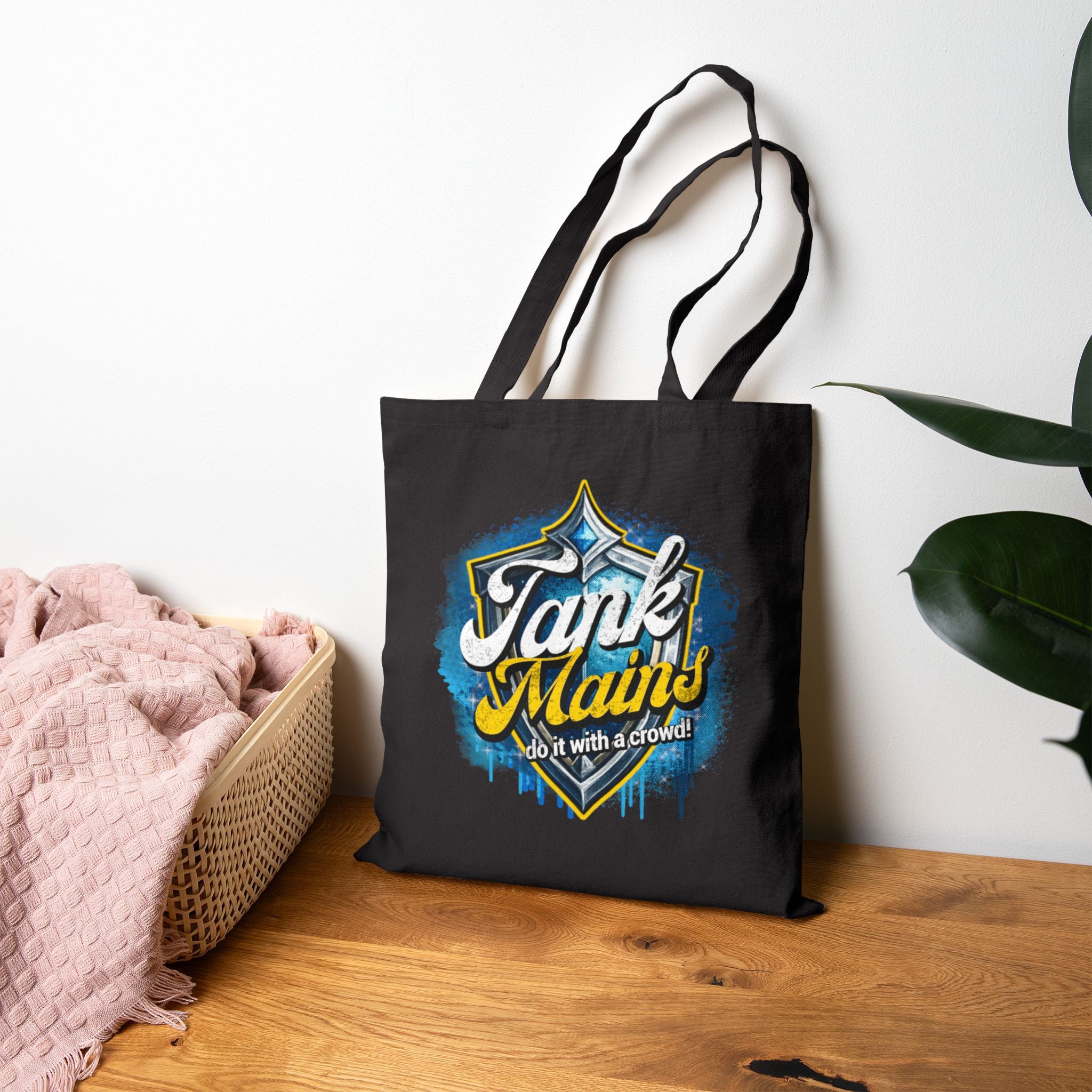 Tank Mains Graphic Tote Bag — "Tank Mains do it with a crowd" Cotton Canvas Tote