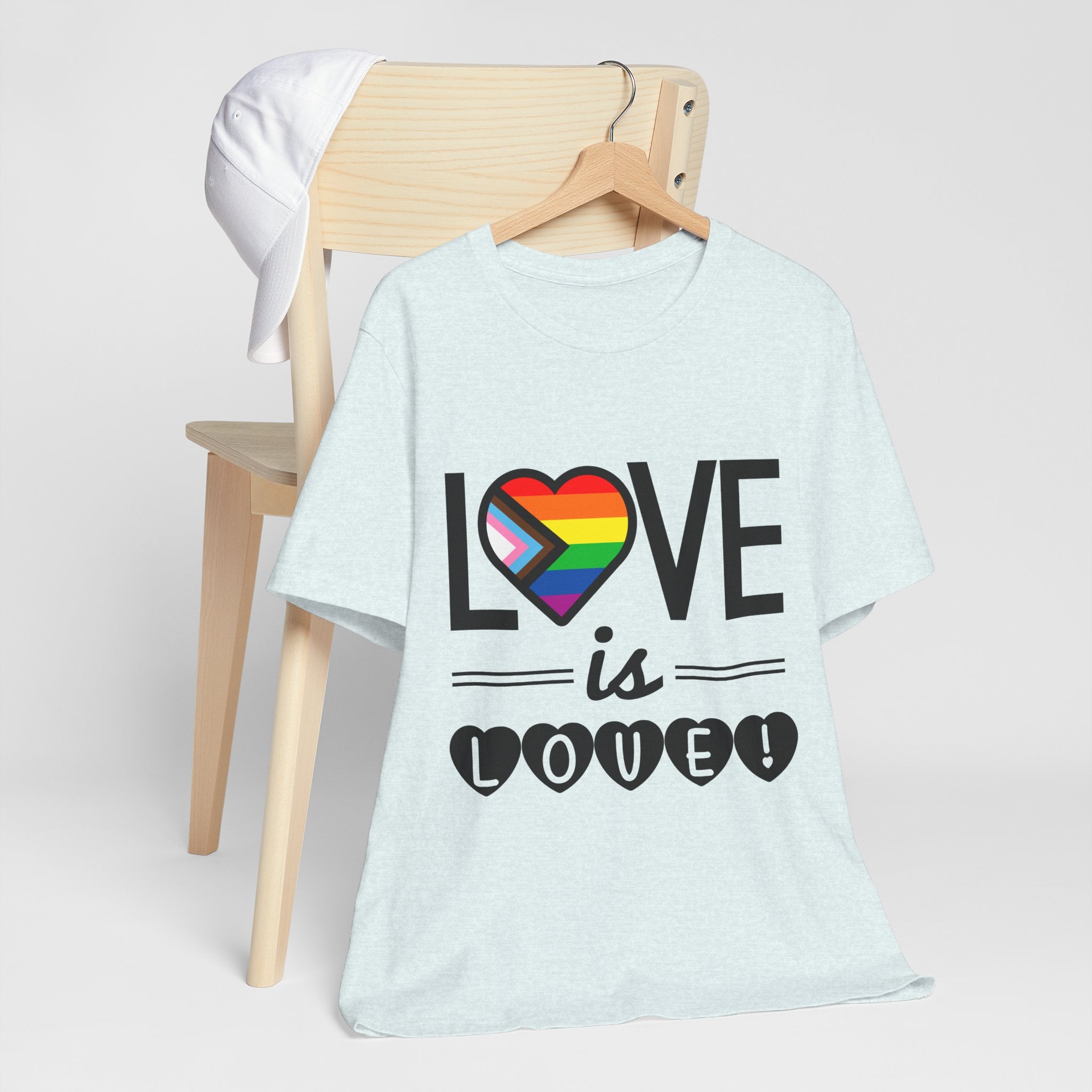 Love Is Love T-Shirt — Rainbow Heart Pride Tee