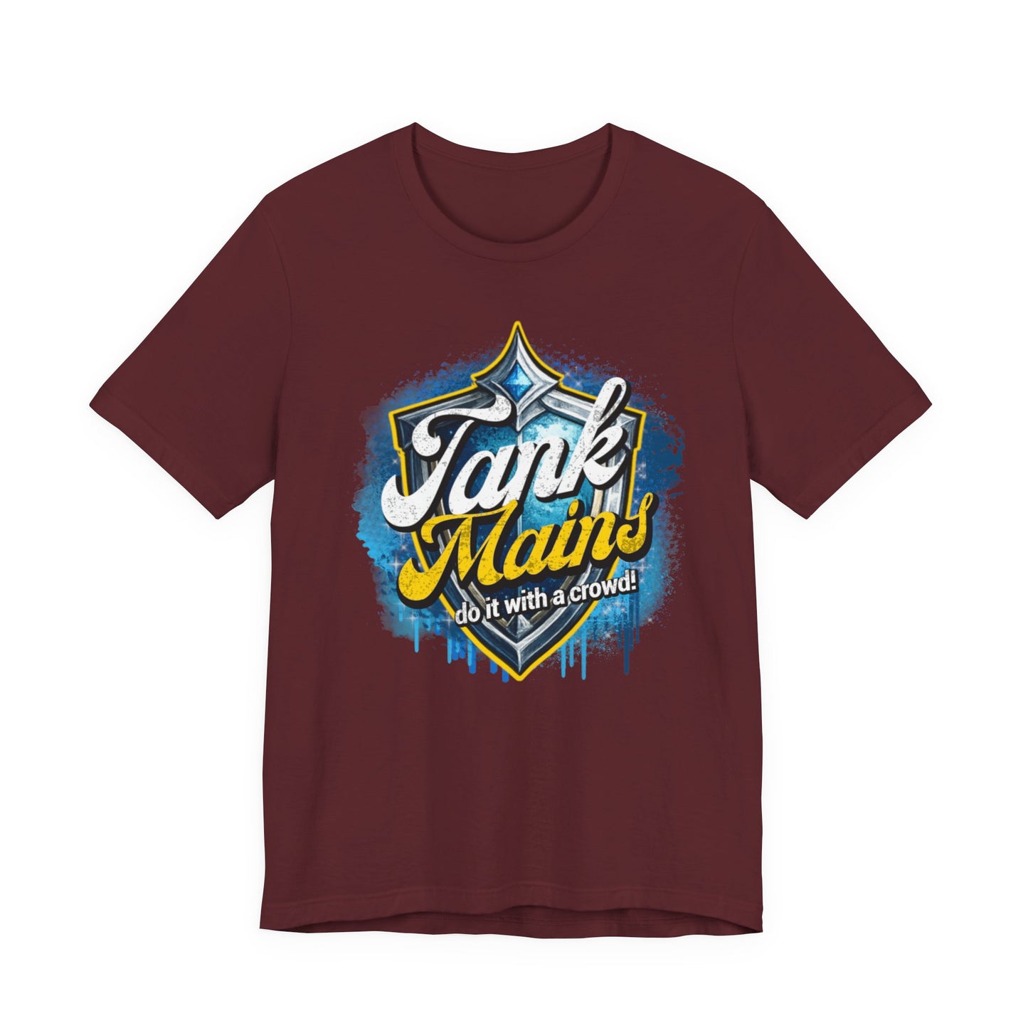 Tank Mains Gaming T‑Shirt — "Do It With a Crowd" Retro Esports Tee