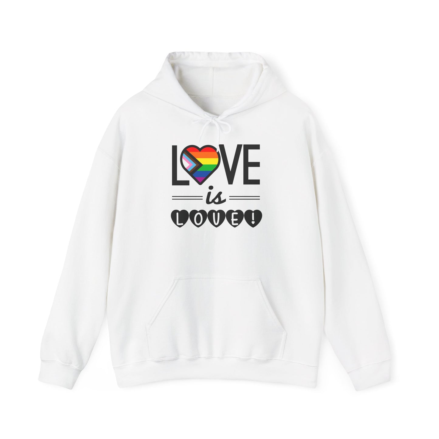 Love Is Love Hoodie — Rainbow Heart Pride Pullover