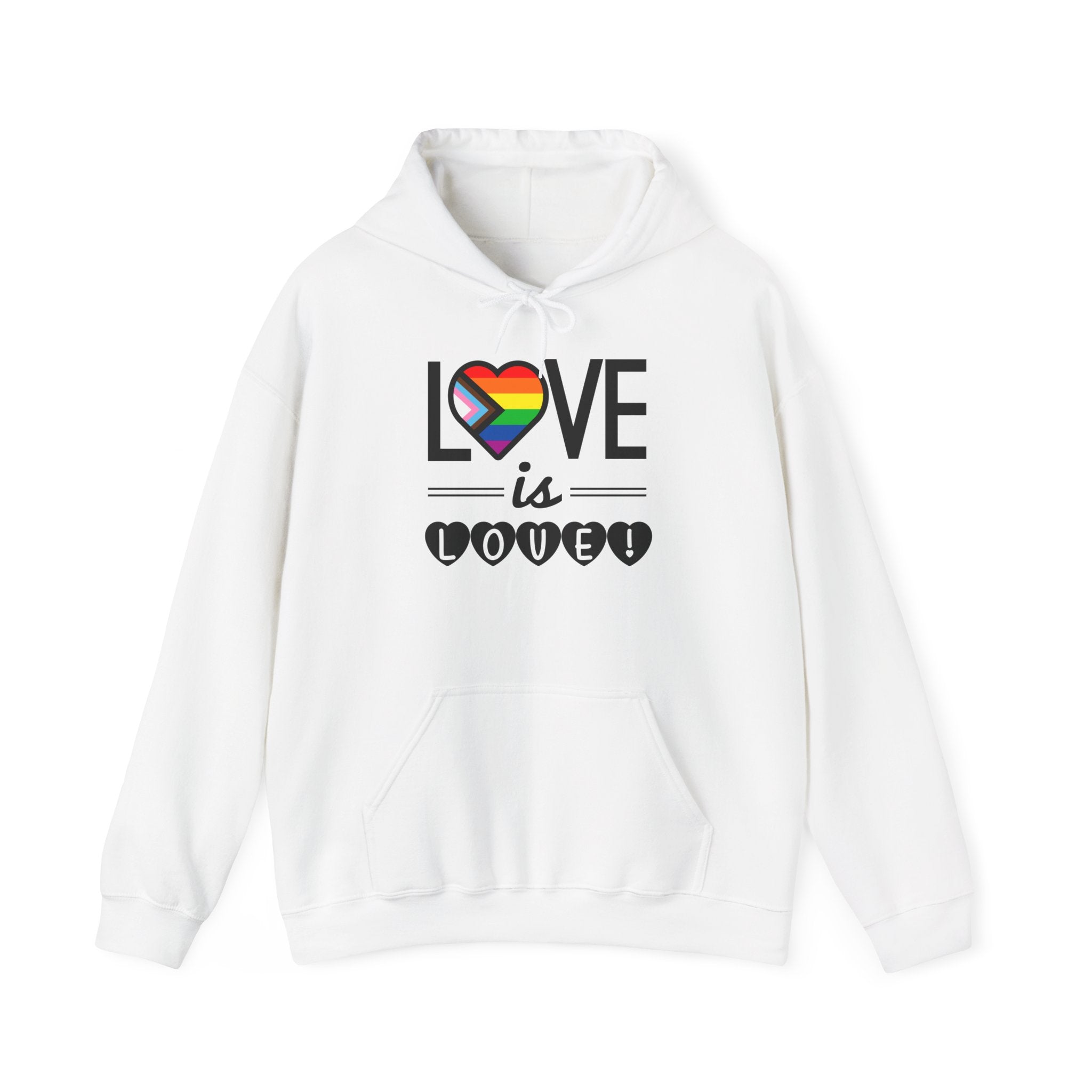 Love Is Love Hoodie — Rainbow Heart Pride Pullover