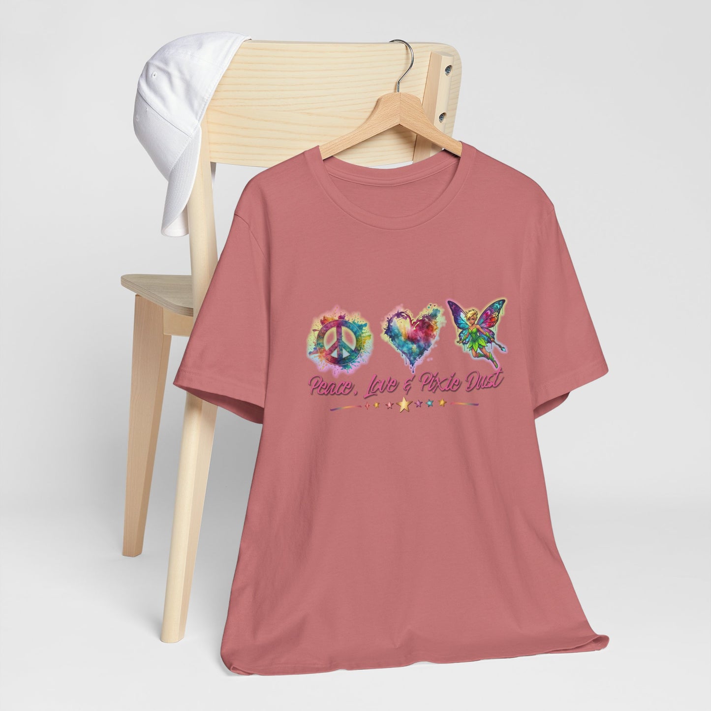 Peace, Love & Pixie Dust Watercolor Fantasy T-Shirt