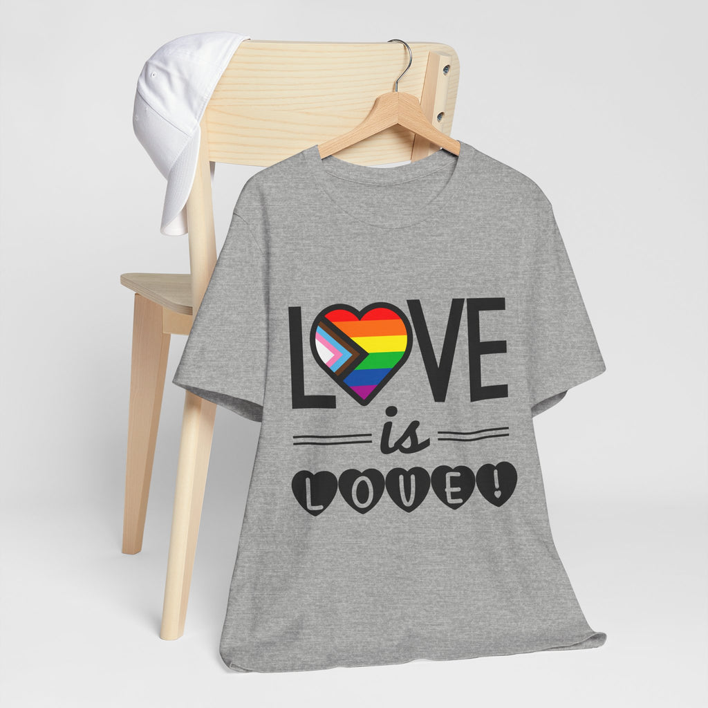 Love Is Love T-Shirt — Rainbow Heart Pride Tee
