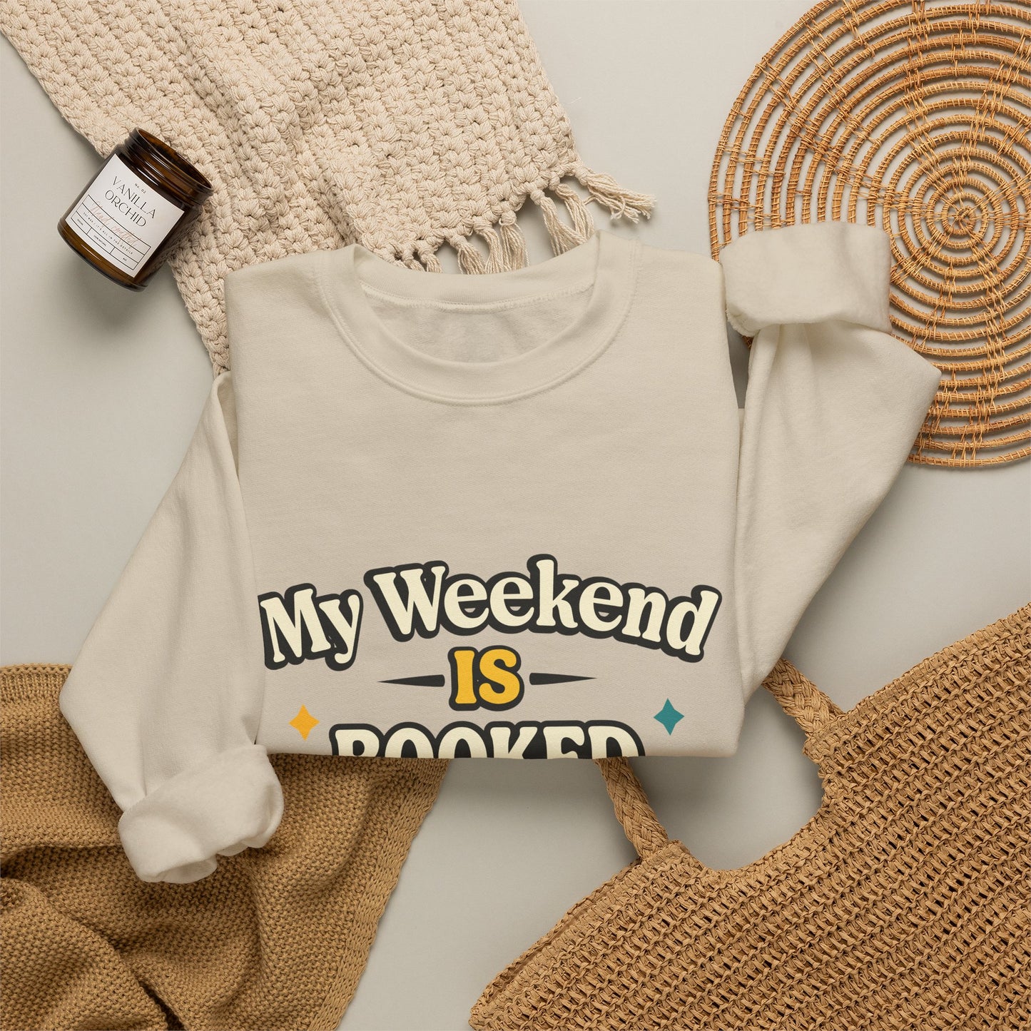 My Weekend Is Booked | Cute Book Dragon Cozy Crewneck Sweatshirt
