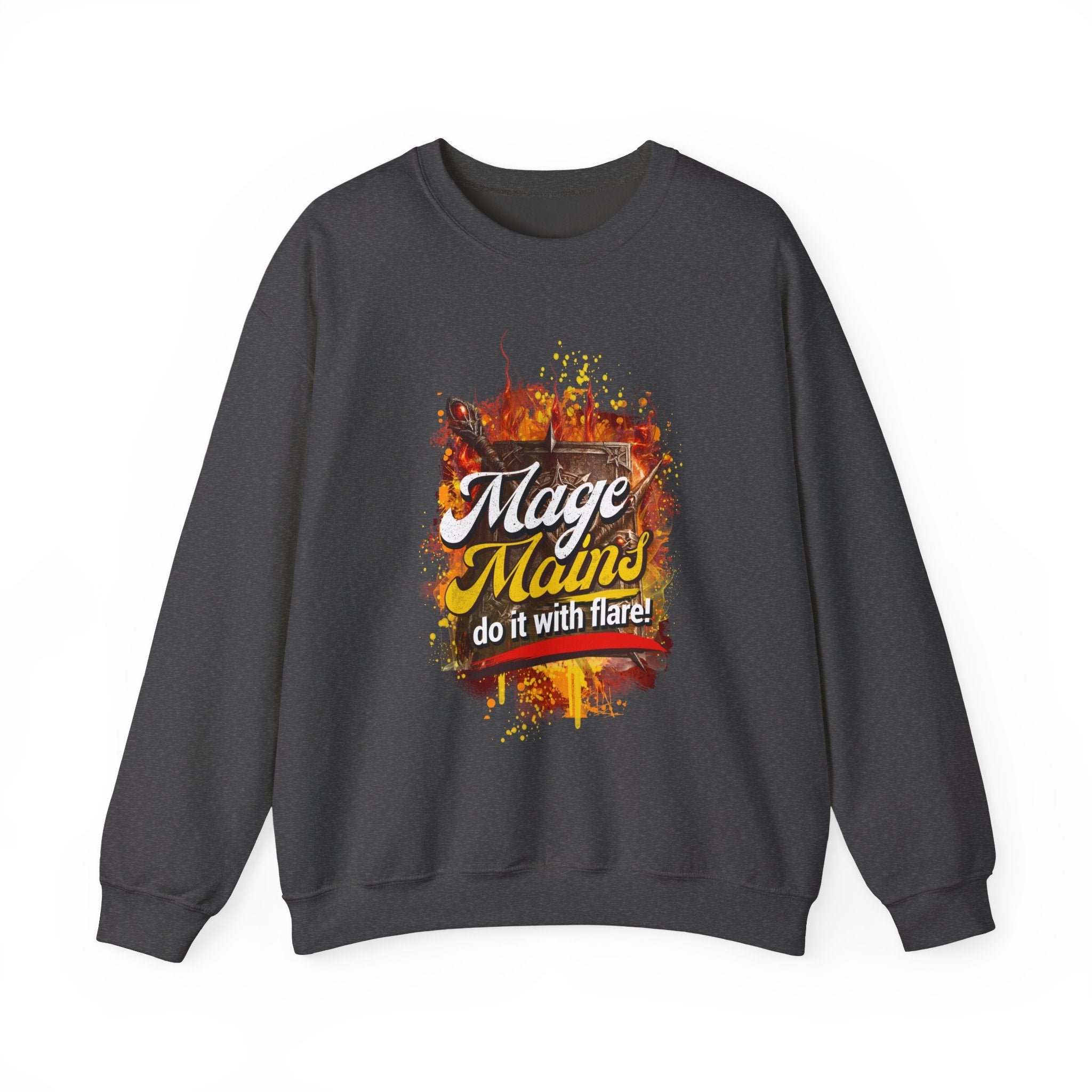 Mage Mains Crewneck Sweatshirt — "Do It With Flare" Fantasy Gamer Pullover