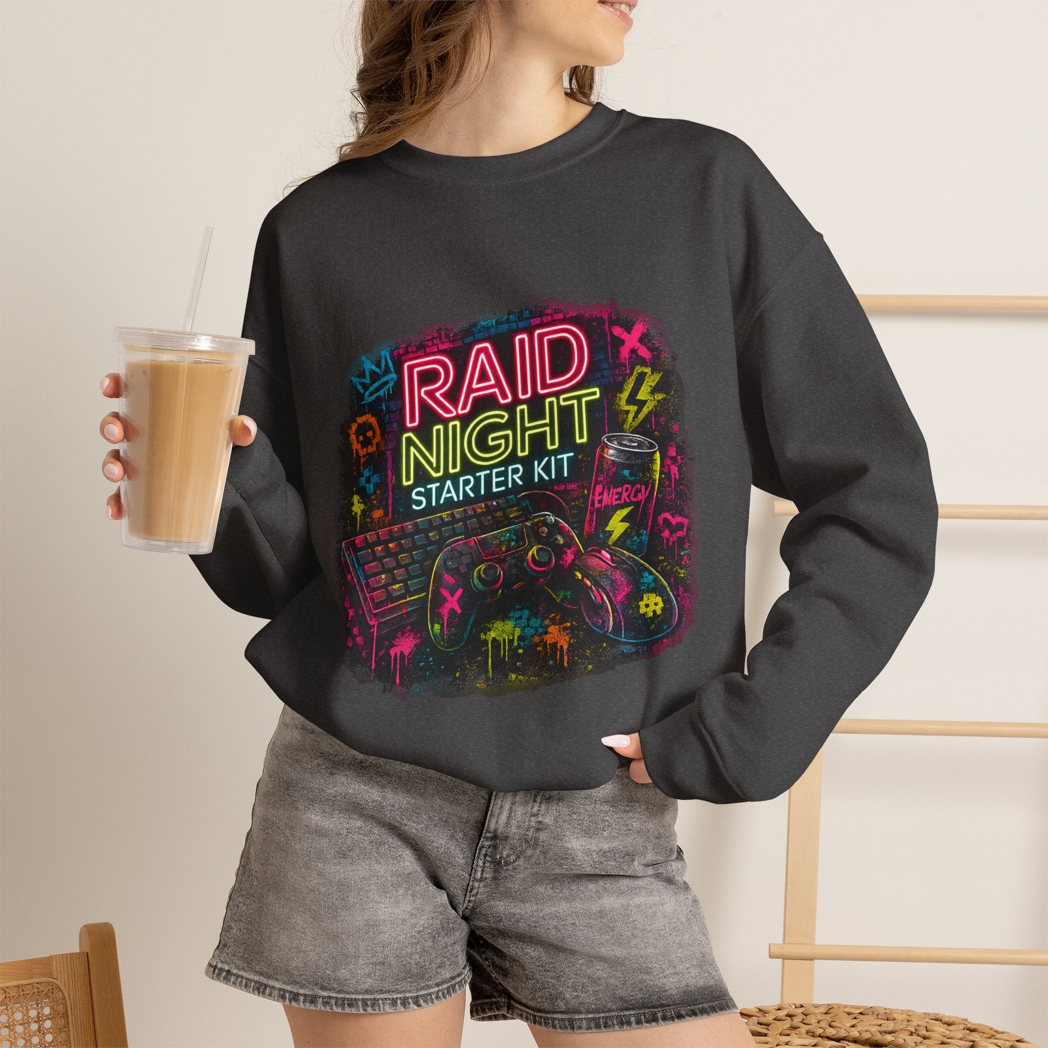 Raid Night Starter Kit | Retro Neon Gamer Sweatshirt