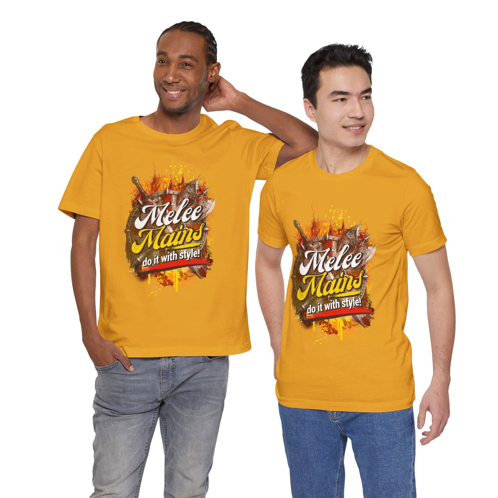 Melee Mains Graphic Tee — “Melee Mains do it with style!” Gamer T‑Shirt