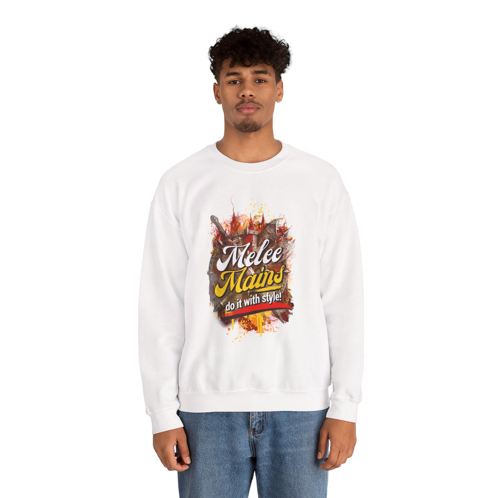 Melee Mains Crewneck Sweatshirt – “Do It With Style” Gamer Graphic Pullover