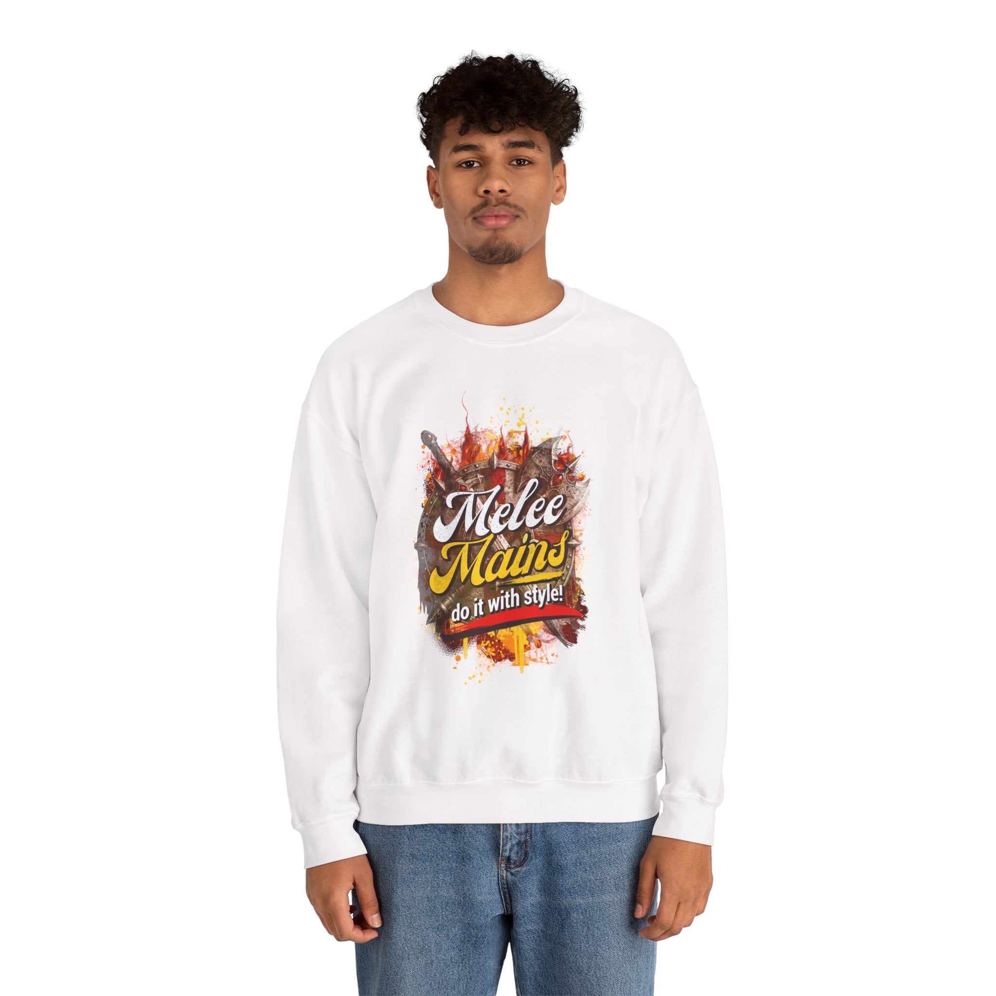 Melee Mains Crewneck Sweatshirt – “Do It With Style” Gamer Graphic Pullover