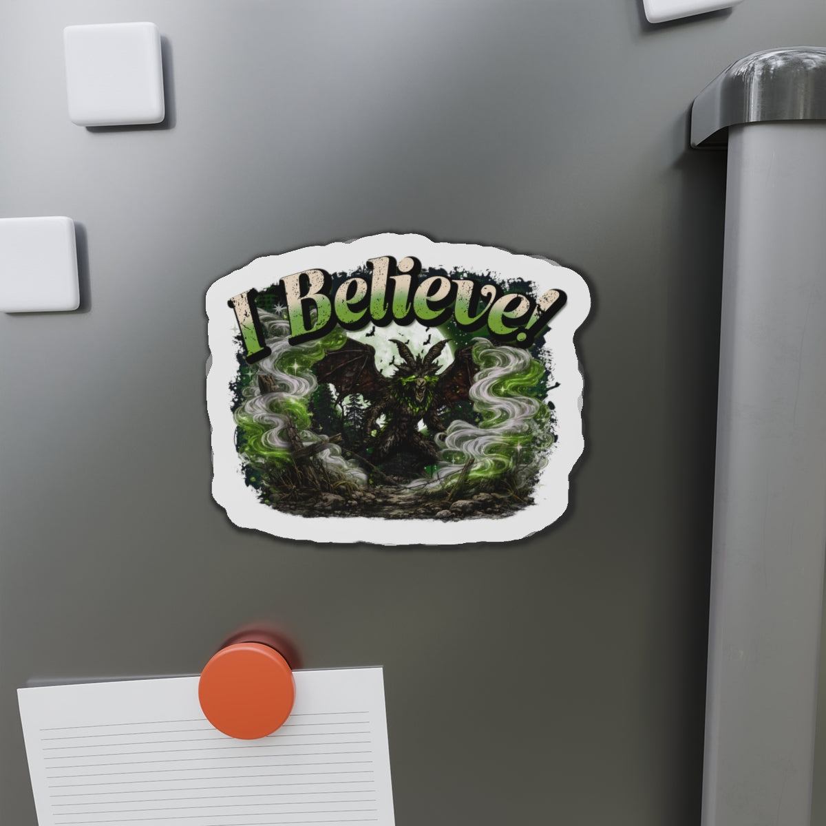 I Believe Jersey Devil Pine Barrens Cryptid Die-Cut Magnet