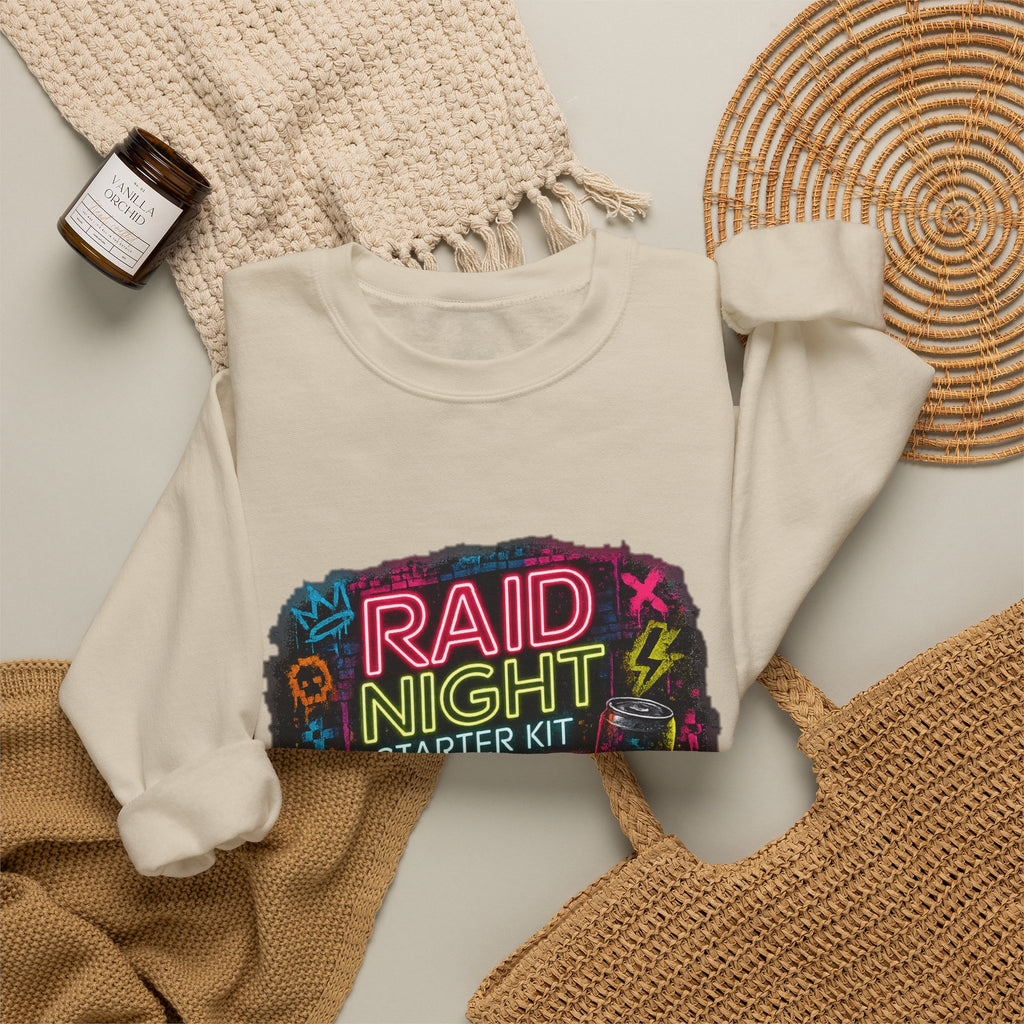 Raid Night Starter Kit | Retro Neon Gamer Sweatshirt