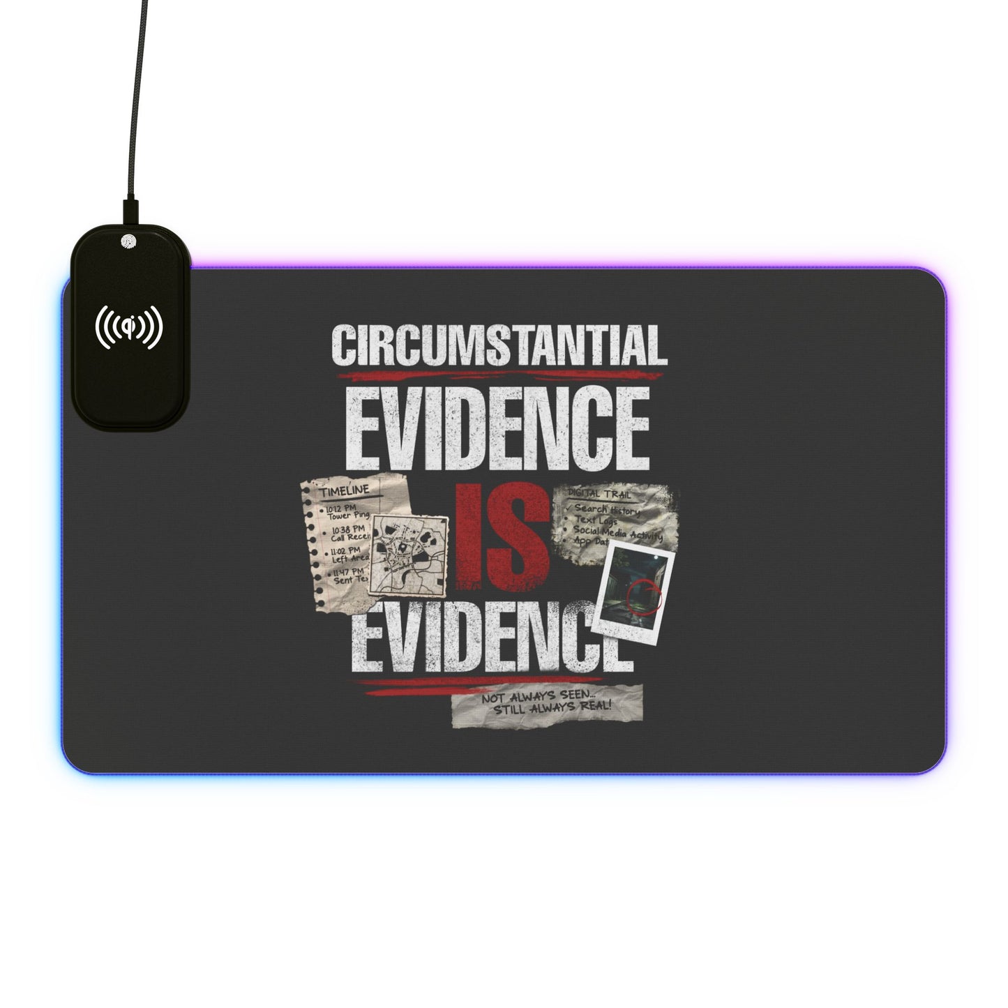 Circumstantial Evidence Is Evidence | True Crime Extended Gaming Mouse Pad