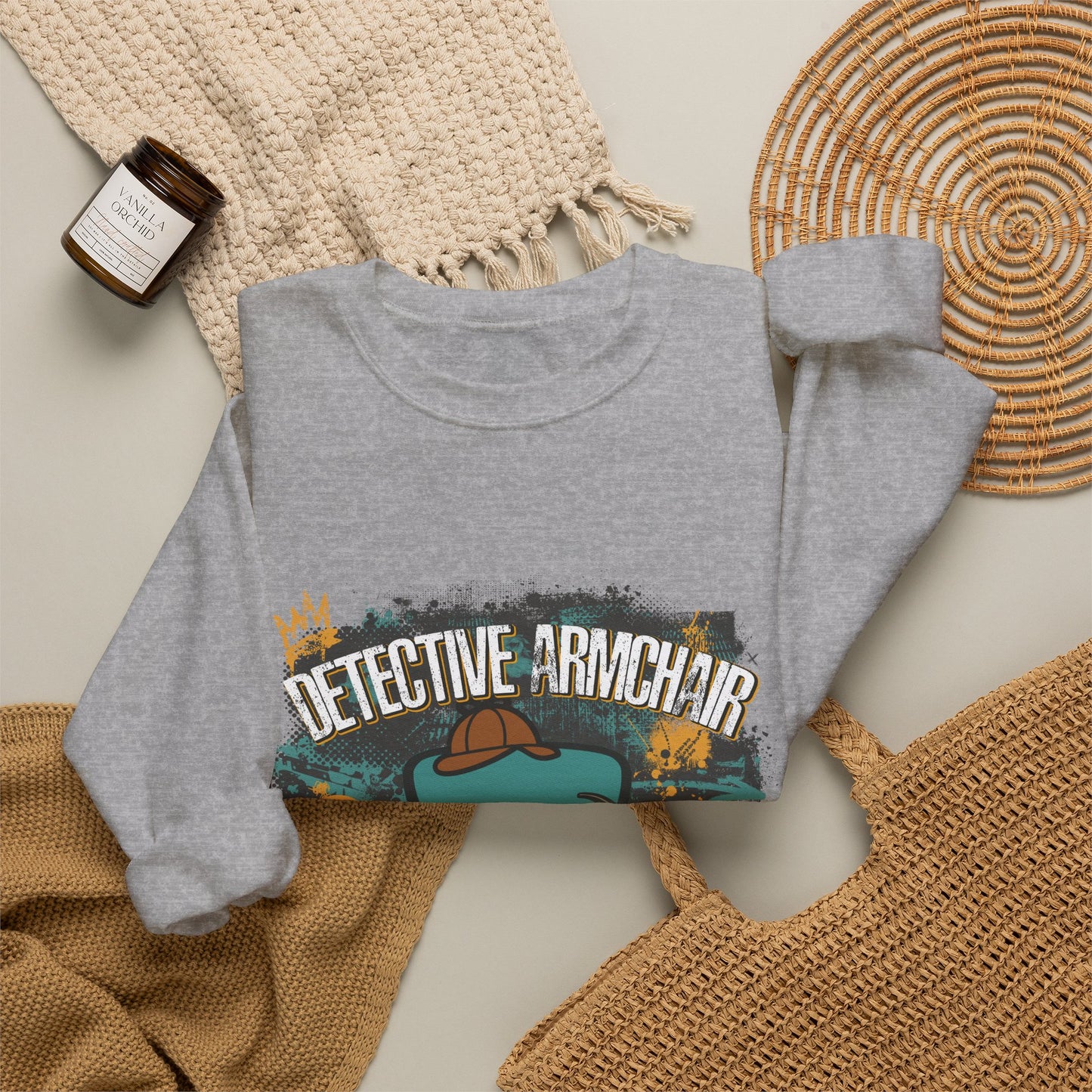 Detective Armchair Reporting for Duty Funny True Crime Crewneck Sweatshirt