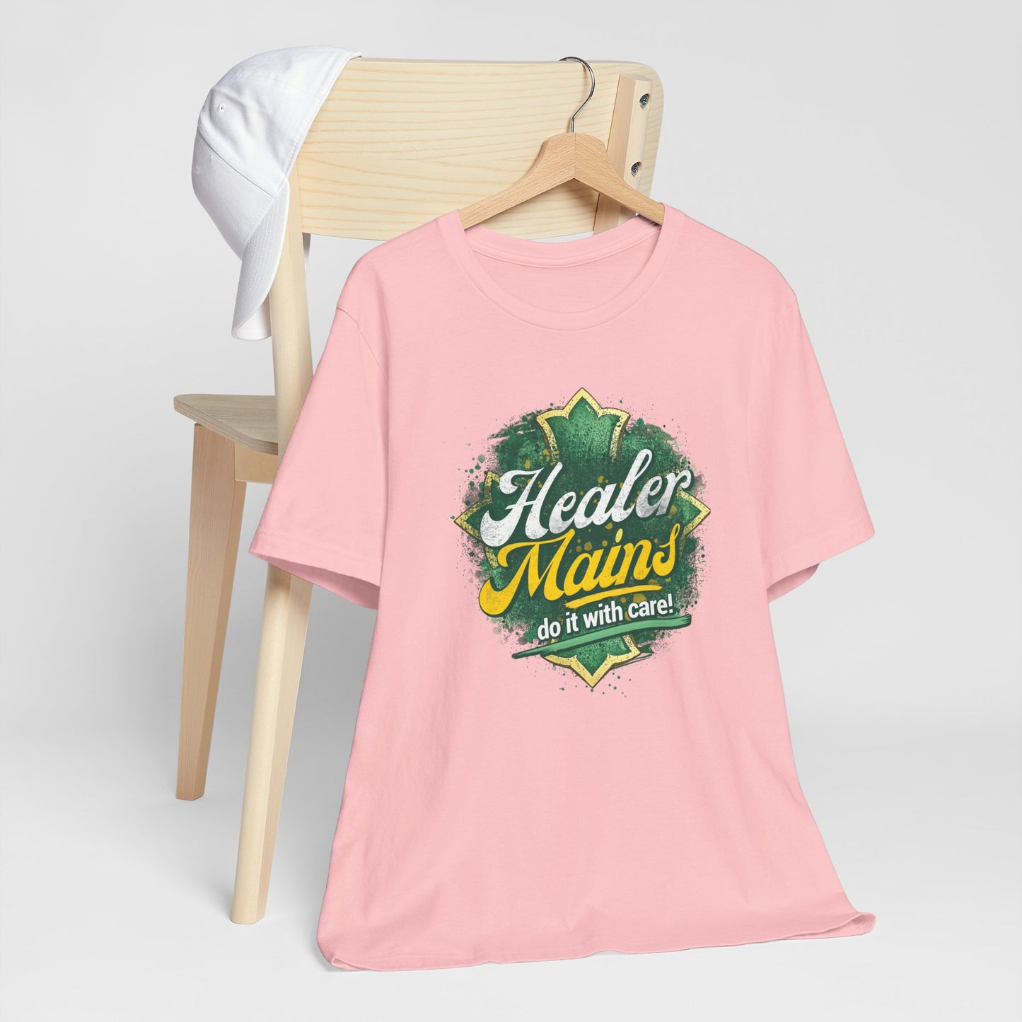Healer Mains T-Shirt – “Do It With Care” Gamer Healer Tee