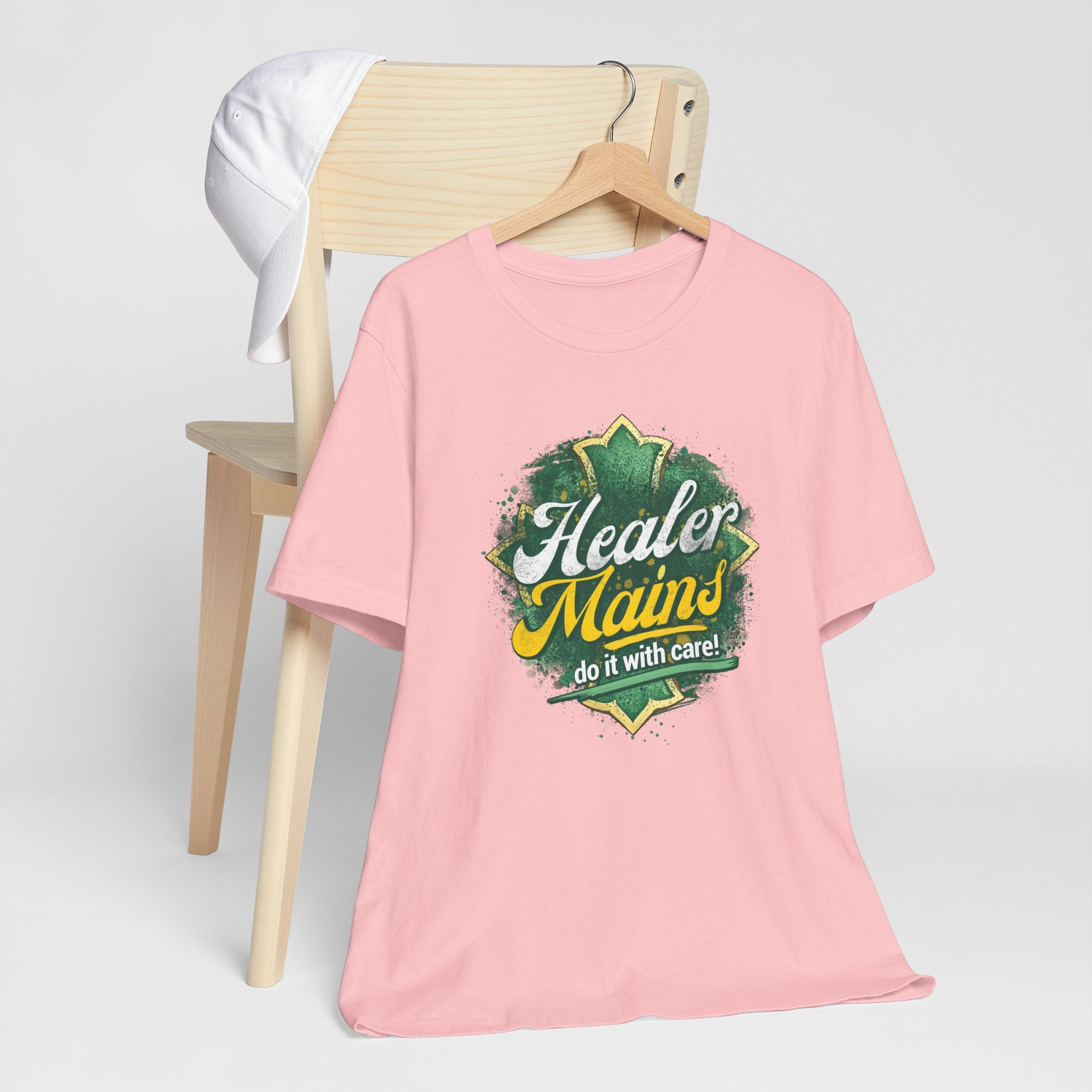 Healer Mains T-Shirt – “Do It With Care” Gamer Healer Tee