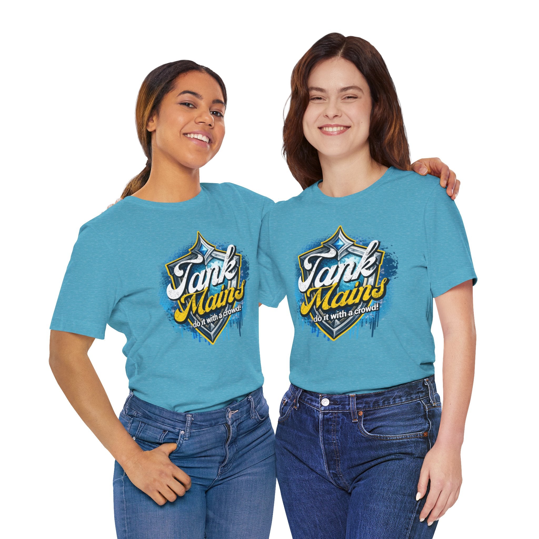 Tank Mains Gaming T‑Shirt — "Do It With a Crowd" Retro Esports Tee
