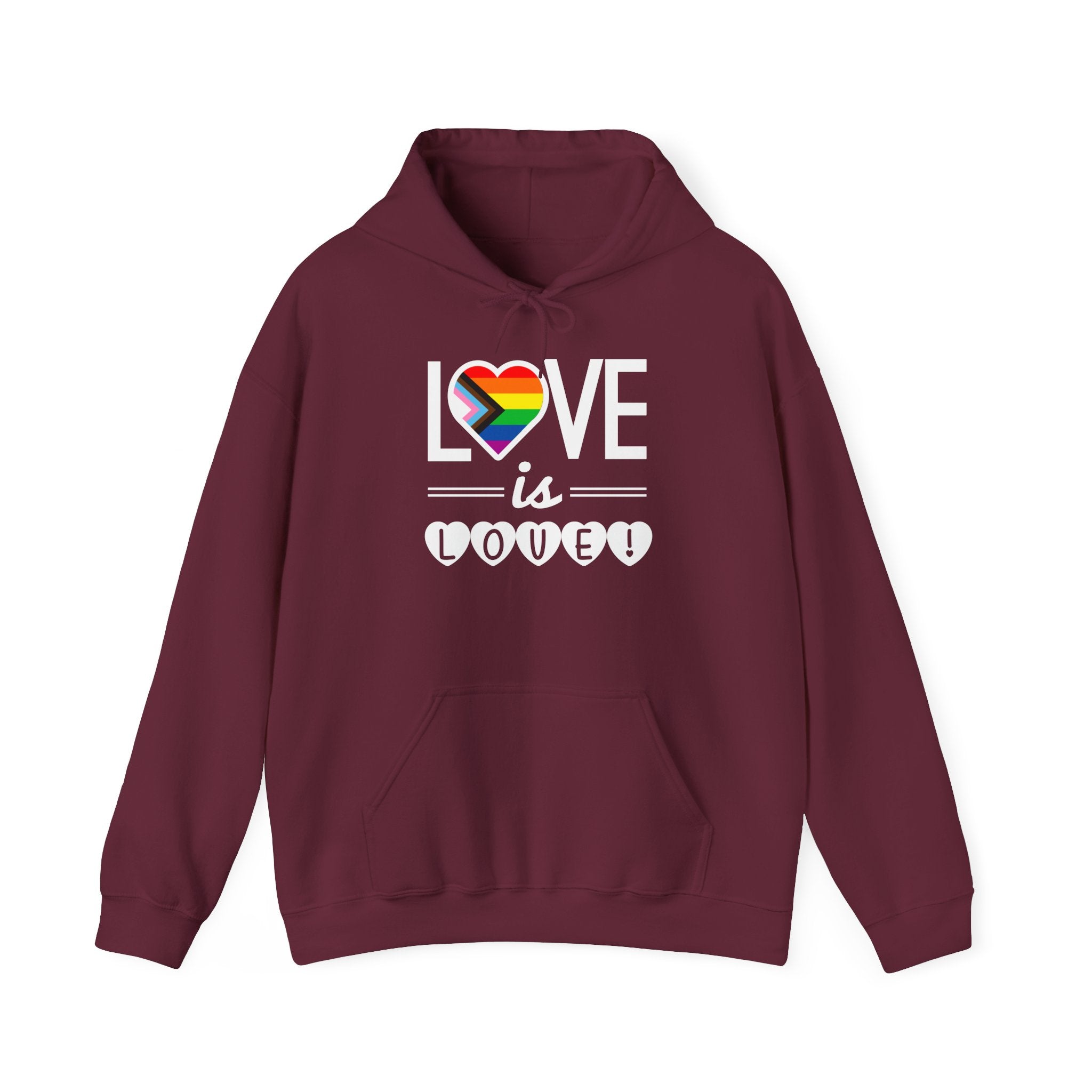 Love Is Love Hoodie — Rainbow Heart Pride Pullover