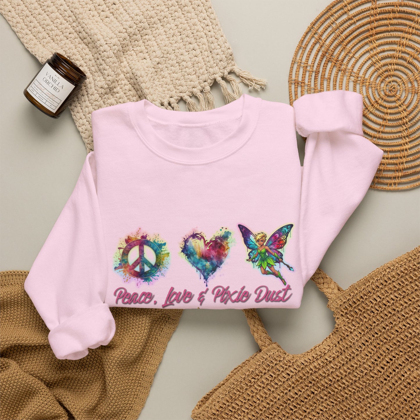 Peace, Love & Pixie Dust Fantasy Crewneck Sweatshirt