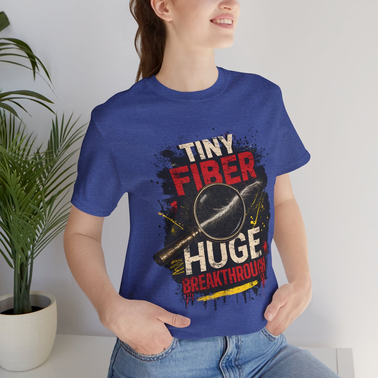Tiny Fiber Huge Breakthrough True Crime T-Shirt | Crime Scene Investigation Tee for Detectives & Mystery Fans