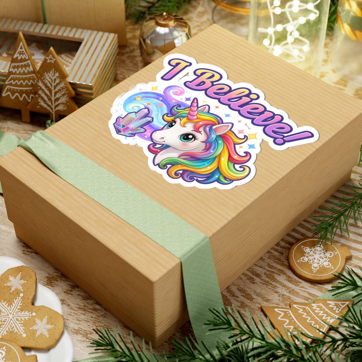 I Believe... Unicorn Vinyl Sticker | Colorful Fantasy Mythical Creature Decal