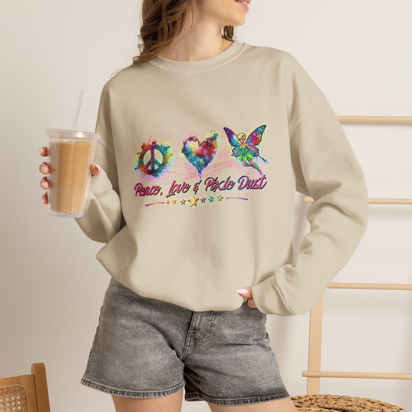 Peace, Love & Pixie Dust Fantasy Crewneck Sweatshirt