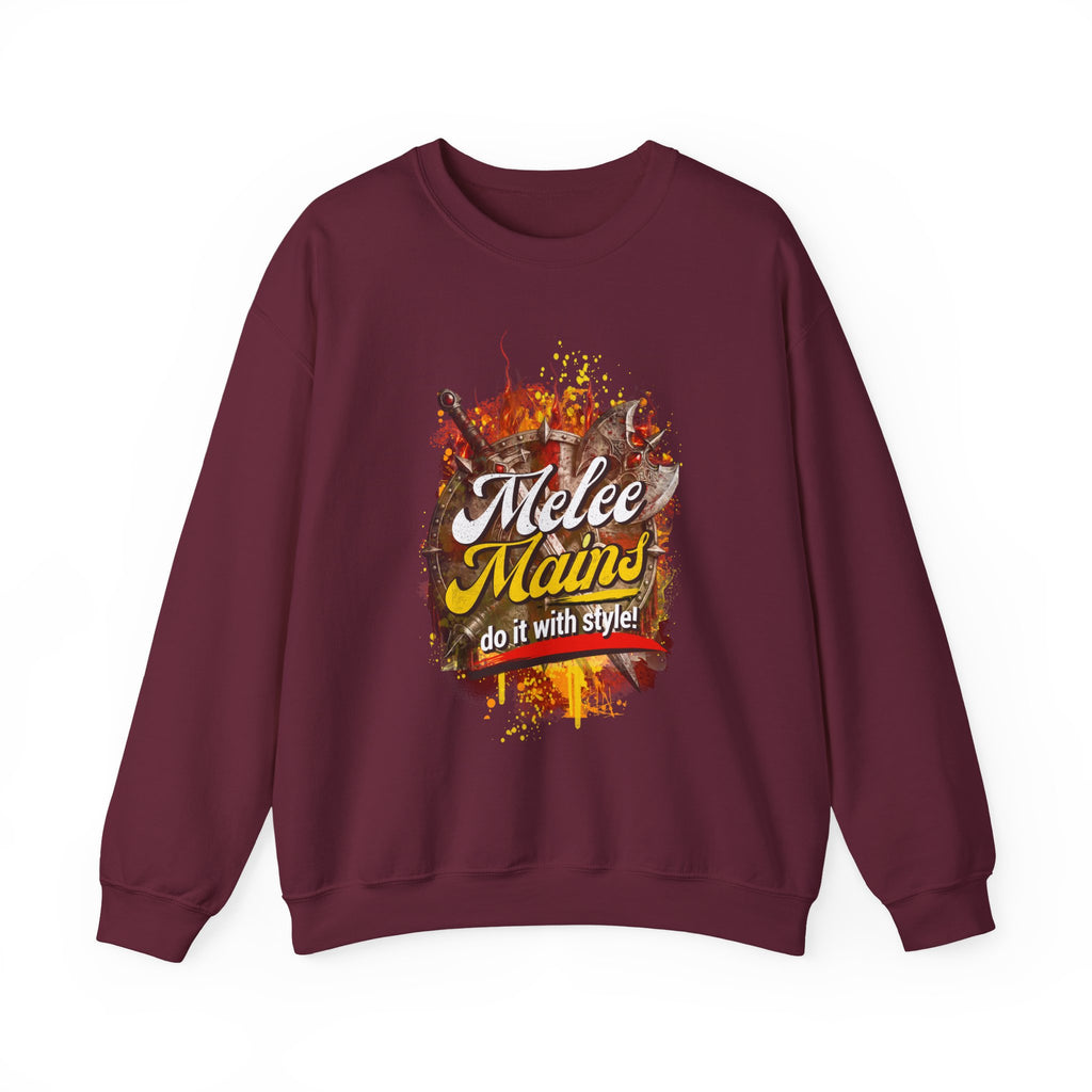 Melee Mains Crewneck Sweatshirt – “Do It With Style” Gamer Graphic Pullover