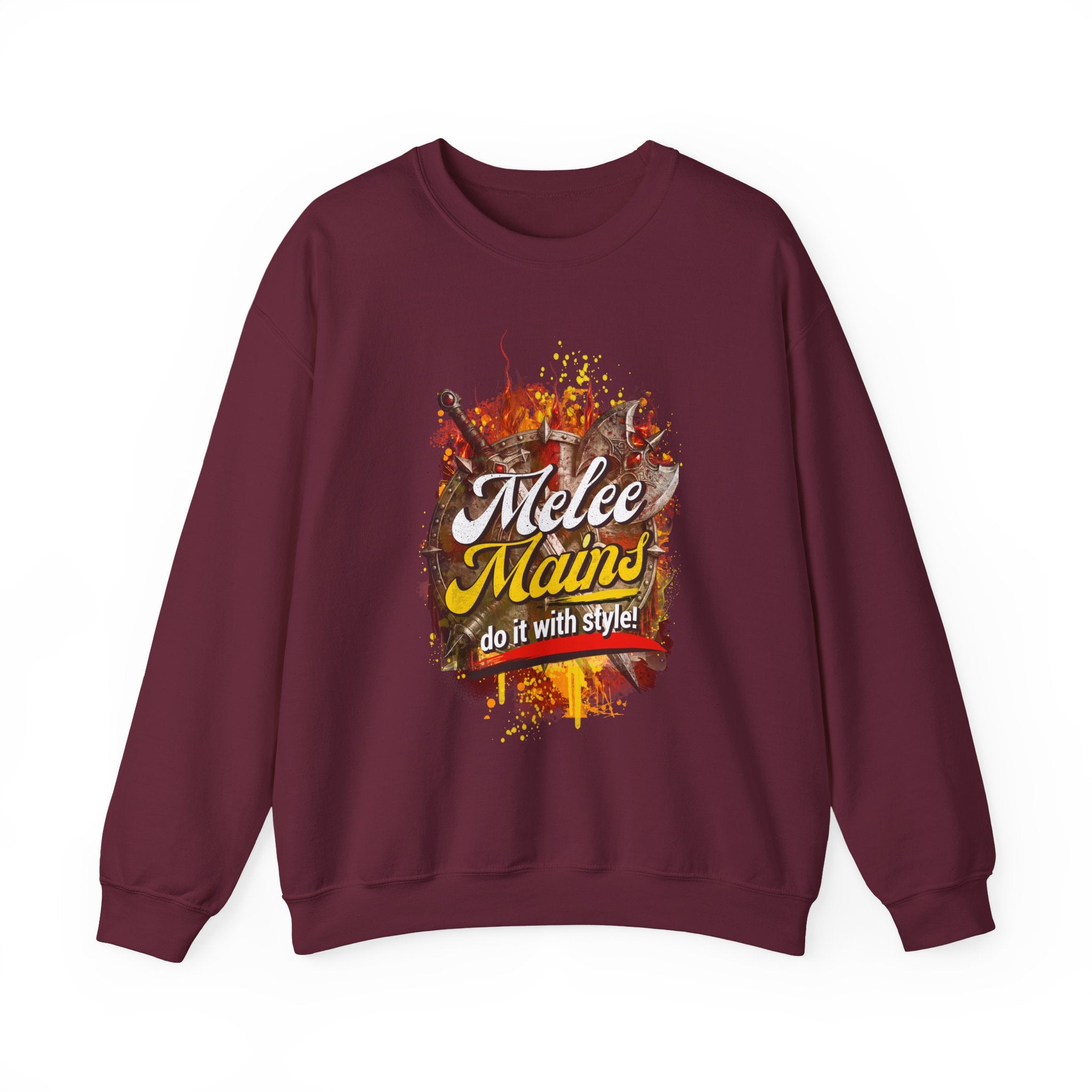 Melee Mains Crewneck Sweatshirt – “Do It With Style” Gamer Graphic Pullover