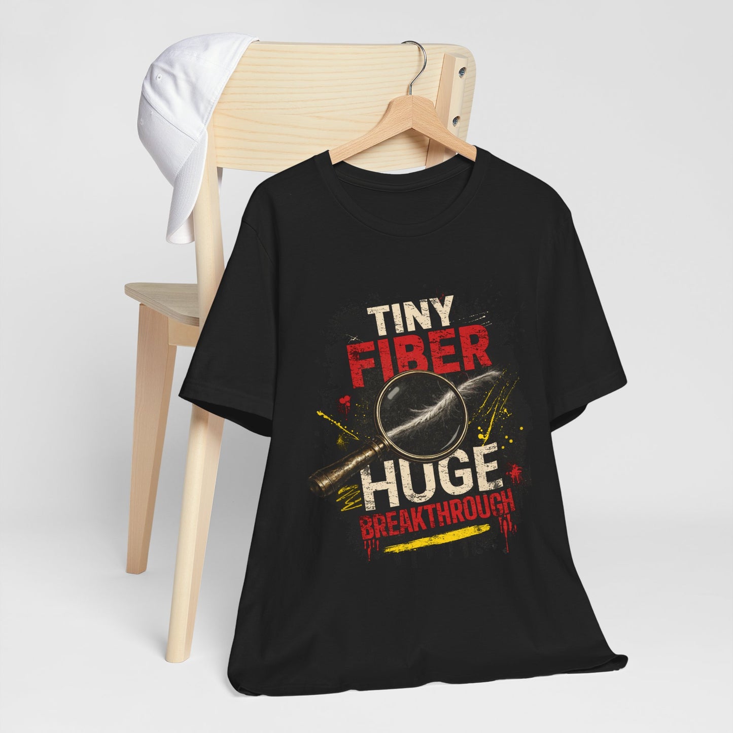 Tiny Fiber Huge Breakthrough True Crime T-Shirt | Crime Scene Investigation Tee for Detectives & Mystery Fans