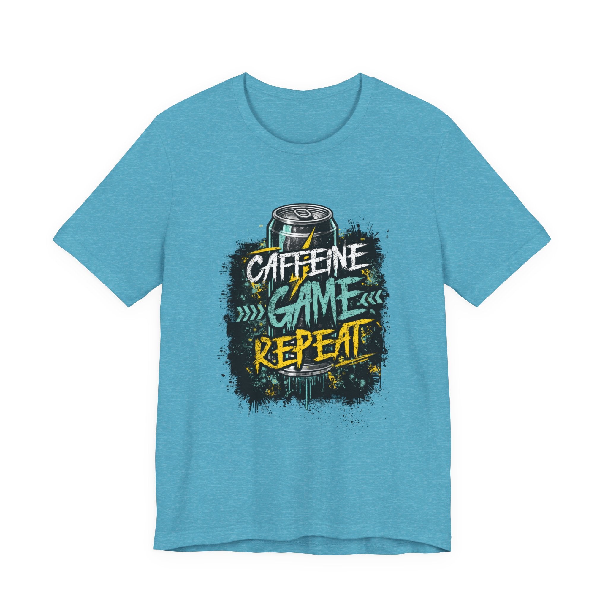 Caffeine Game Repeat T‑Shirt — Gamer Coffee Tee for Streamers & PC Players