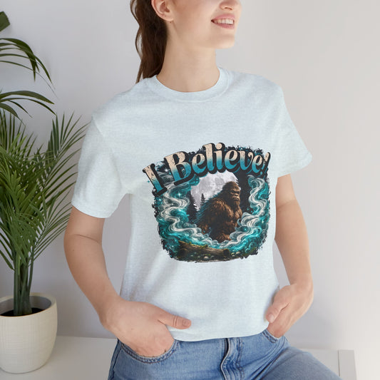 I Believe! Bigfoot T-Shirt | Sasquatch Cryptid Wilderness Graphic Tee