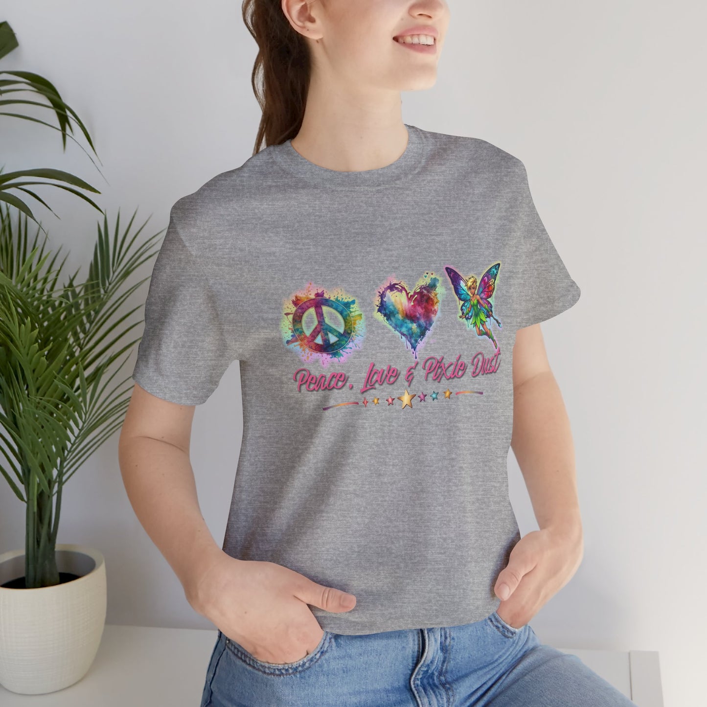 Peace, Love & Pixie Dust Watercolor Fantasy T-Shirt
