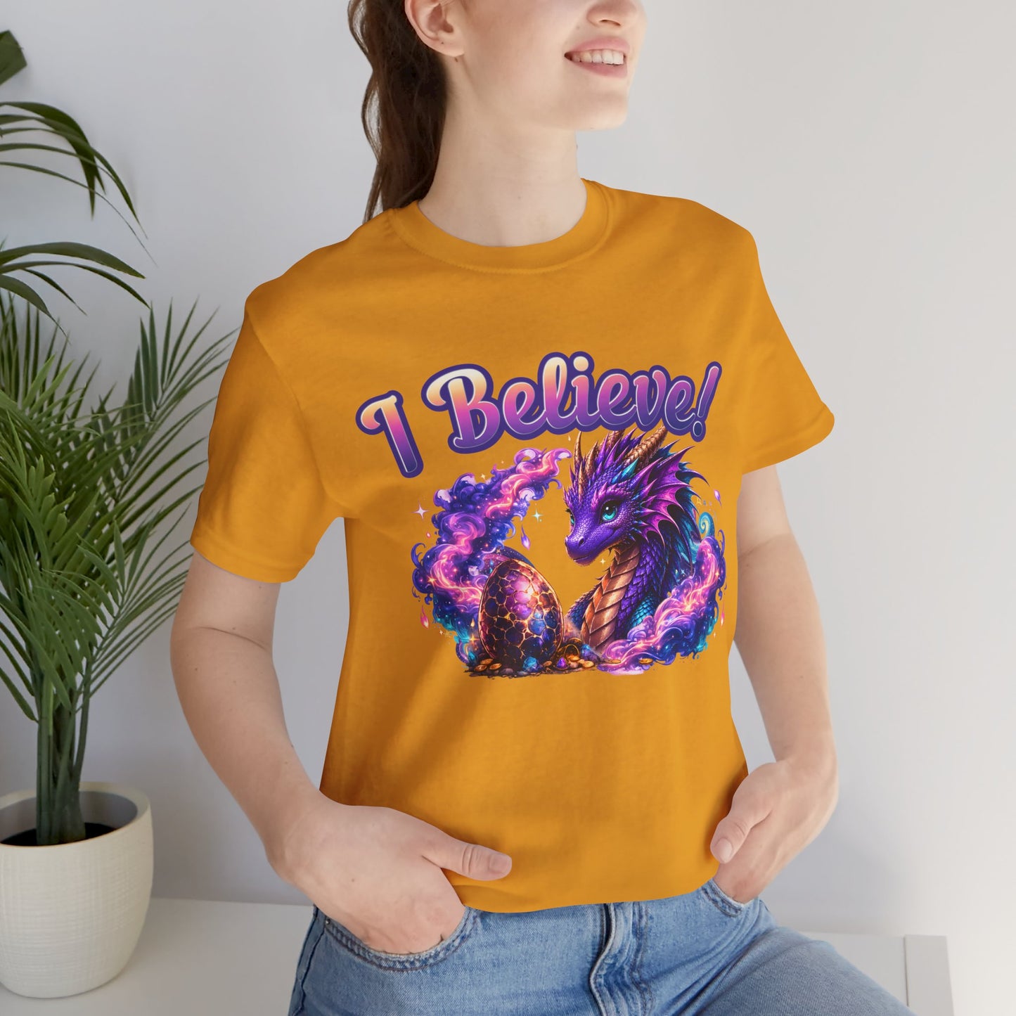 I Believe! Dragon Fantasy T-Shirt | Magical Dragon Egg Mythical Creature Graphic Tee
