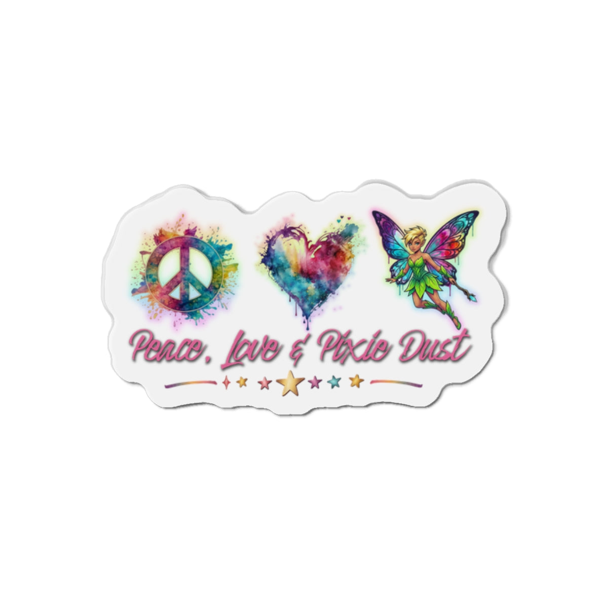Peace Love & Pixie Dust Fairy Die-Cut Magnet