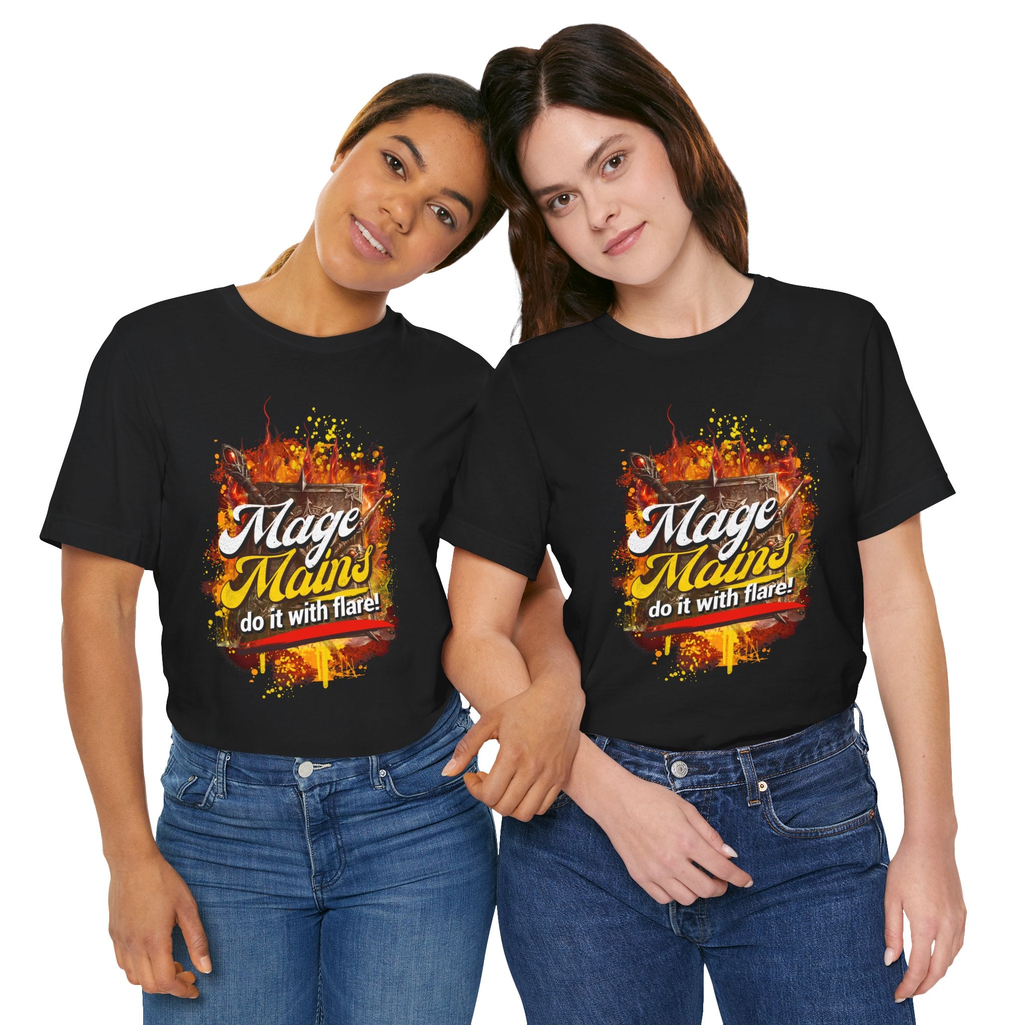 Mage Mains Tee — "Do It With Flare!" Fantasy Gamer Spellcaster T-Shirt