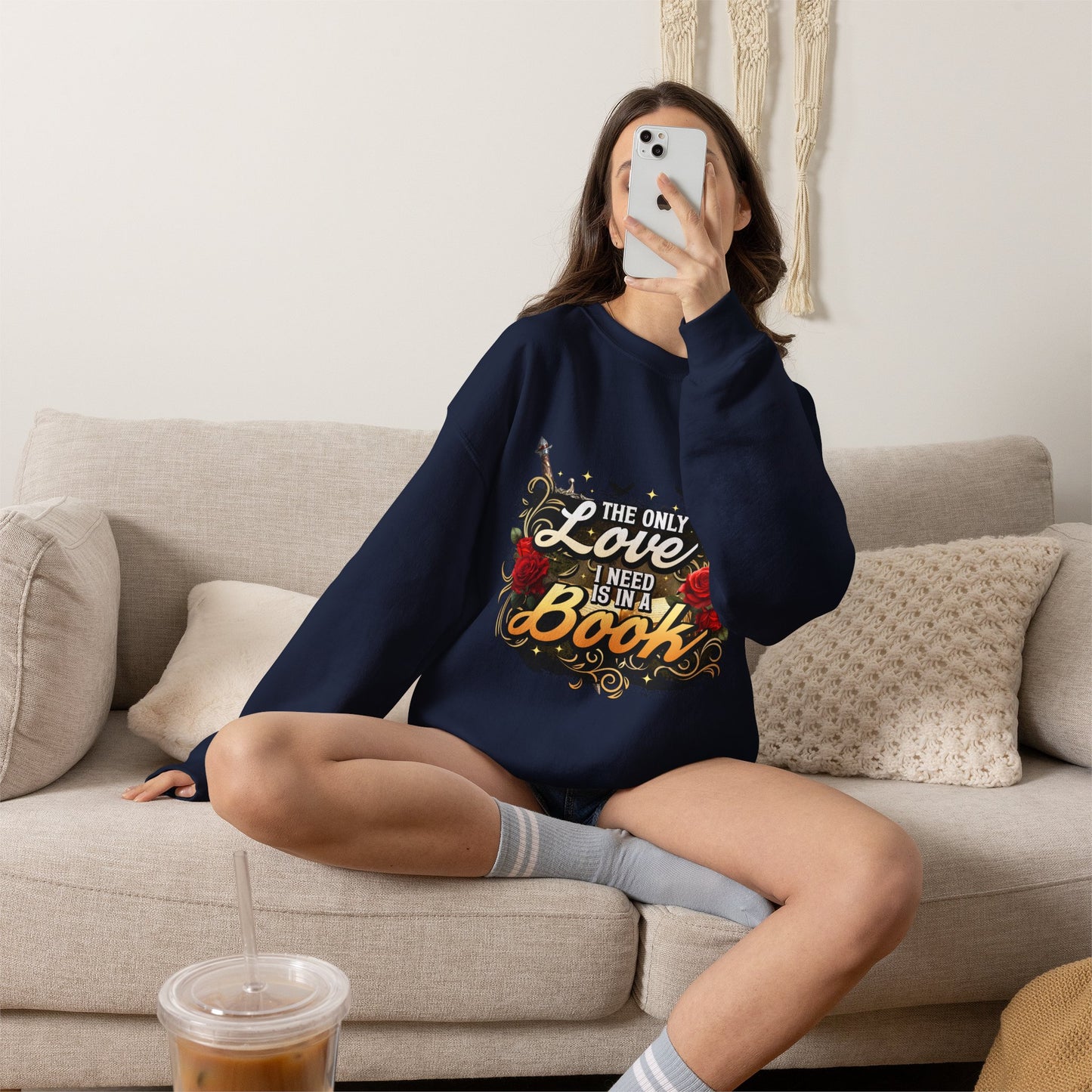 The Only Love I Need Is in a Book Crewneck Sweatshirt | BookTok Romantasy Pullover