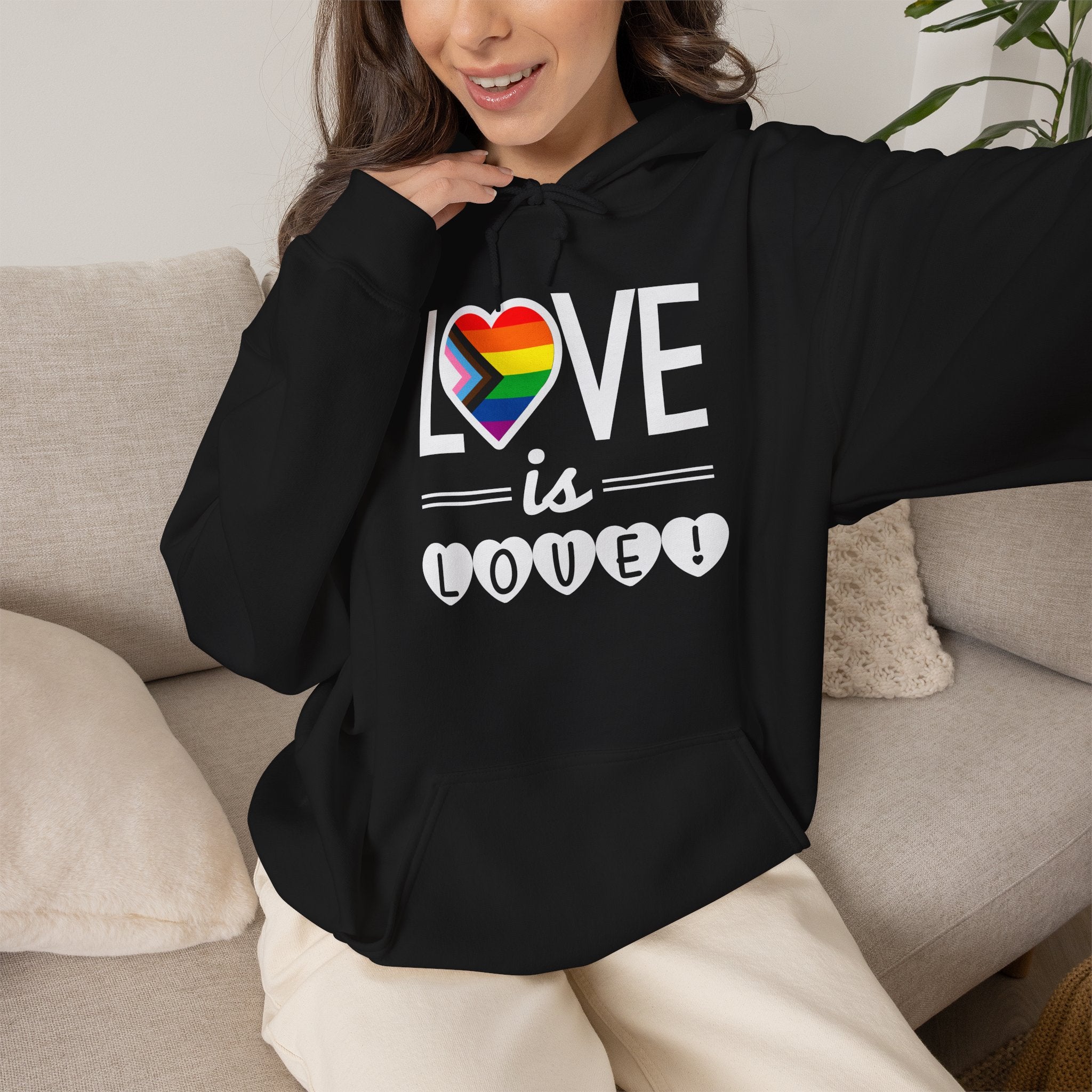 Love Is Love Hoodie — Rainbow Heart Pride Pullover