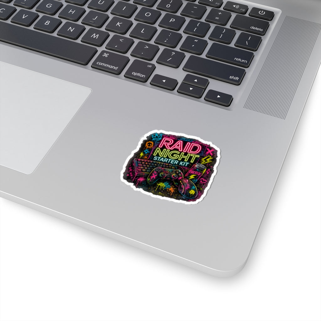 Raid Night Starter Kit | Retro Neon Gamer Vinyl Sticker
