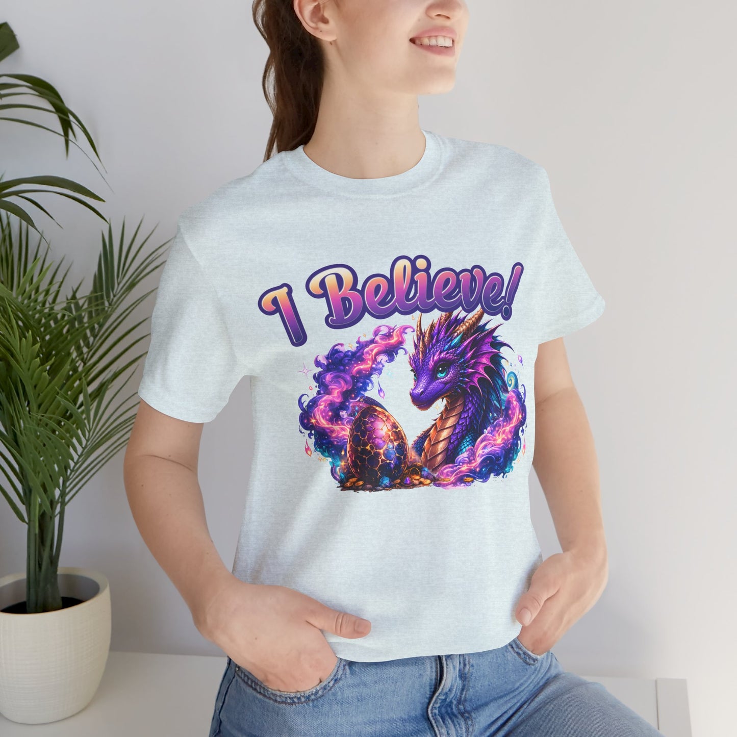 I Believe! Dragon Fantasy T-Shirt | Magical Dragon Egg Mythical Creature Graphic Tee