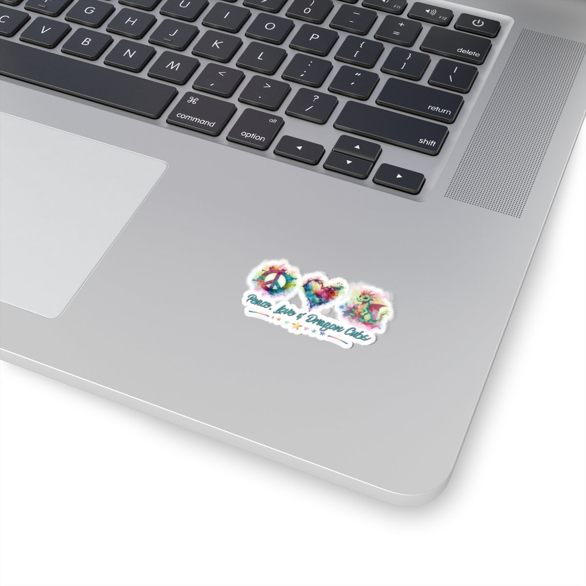 Peace, Love & Dragon Cubs Watercolor Fantasy Vinyl Sticker