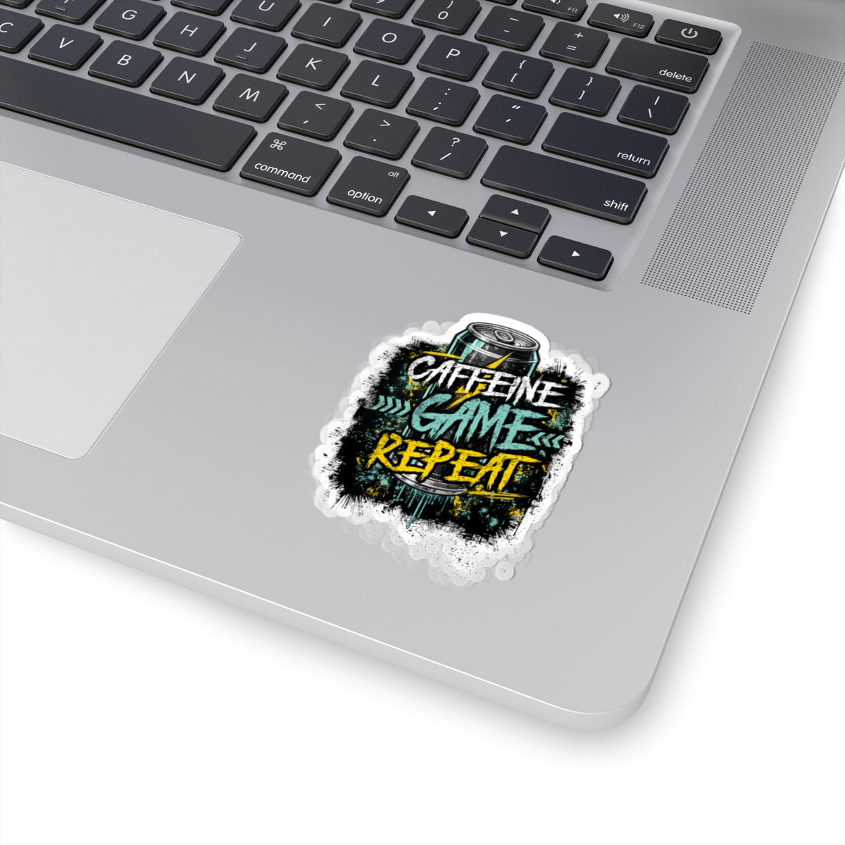 Kiss-Cut Sticker — "Caffeine Game Repeat" Gamer Energy Decal