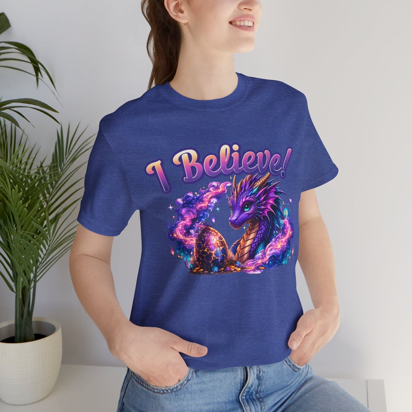 I Believe! Dragon Fantasy T-Shirt | Magical Dragon Egg Mythical Creature Graphic Tee