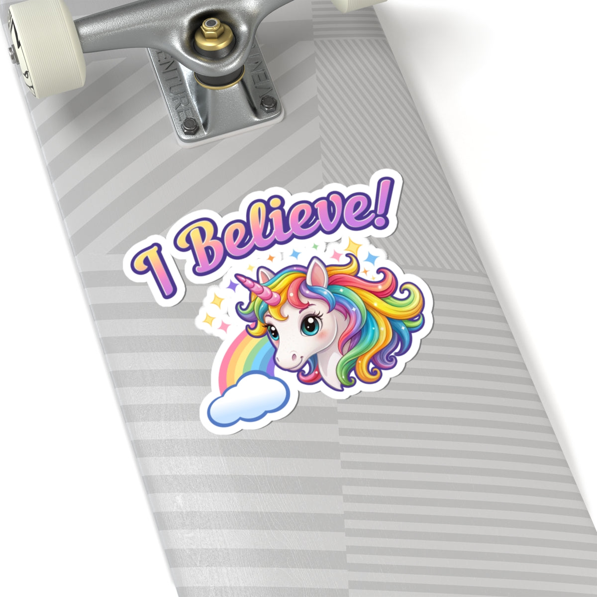 I Believe! Unicorn Vinyl Sticker | Colorful Fantasy Mythical Creature Decal