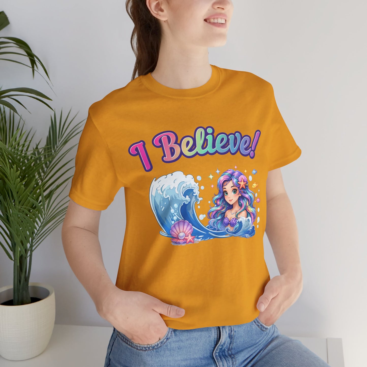 I Believe! Mermaid Fantasy T-Shirt | Magical Ocean Mythical Creature Graphic Tee
