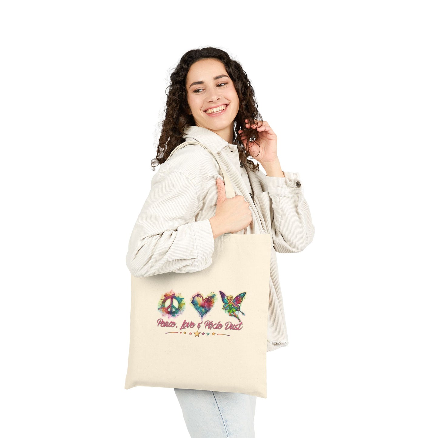 Peace, Love & Pixie Dust Fantasy Canvas Tote Bag