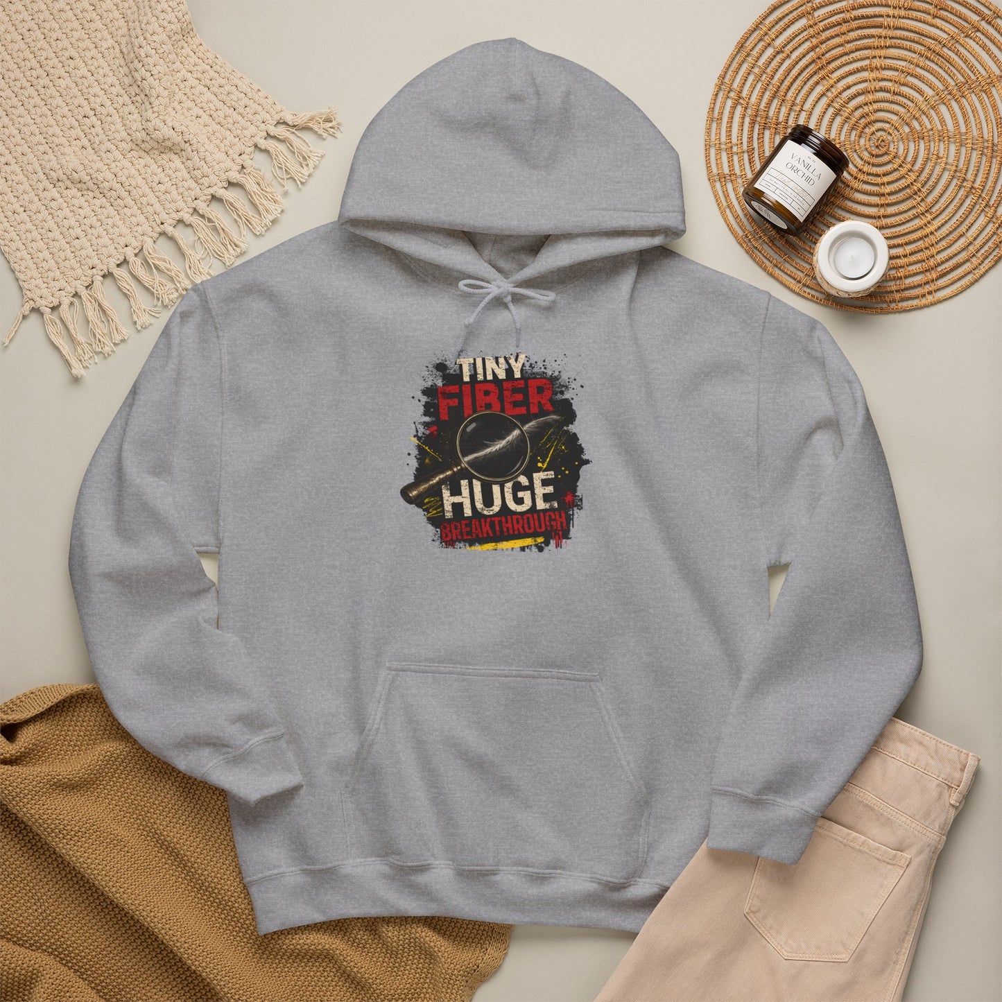 Tiny Fiber Huge Breakthrough Hoodie | True Crime Forensics Sweatshirt for CSI & Mystery Fans