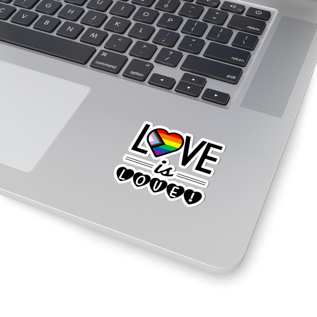 Love Is Love Pride Heart Sticker — LGBTQ+ Kiss-Cut Vinyl Decal