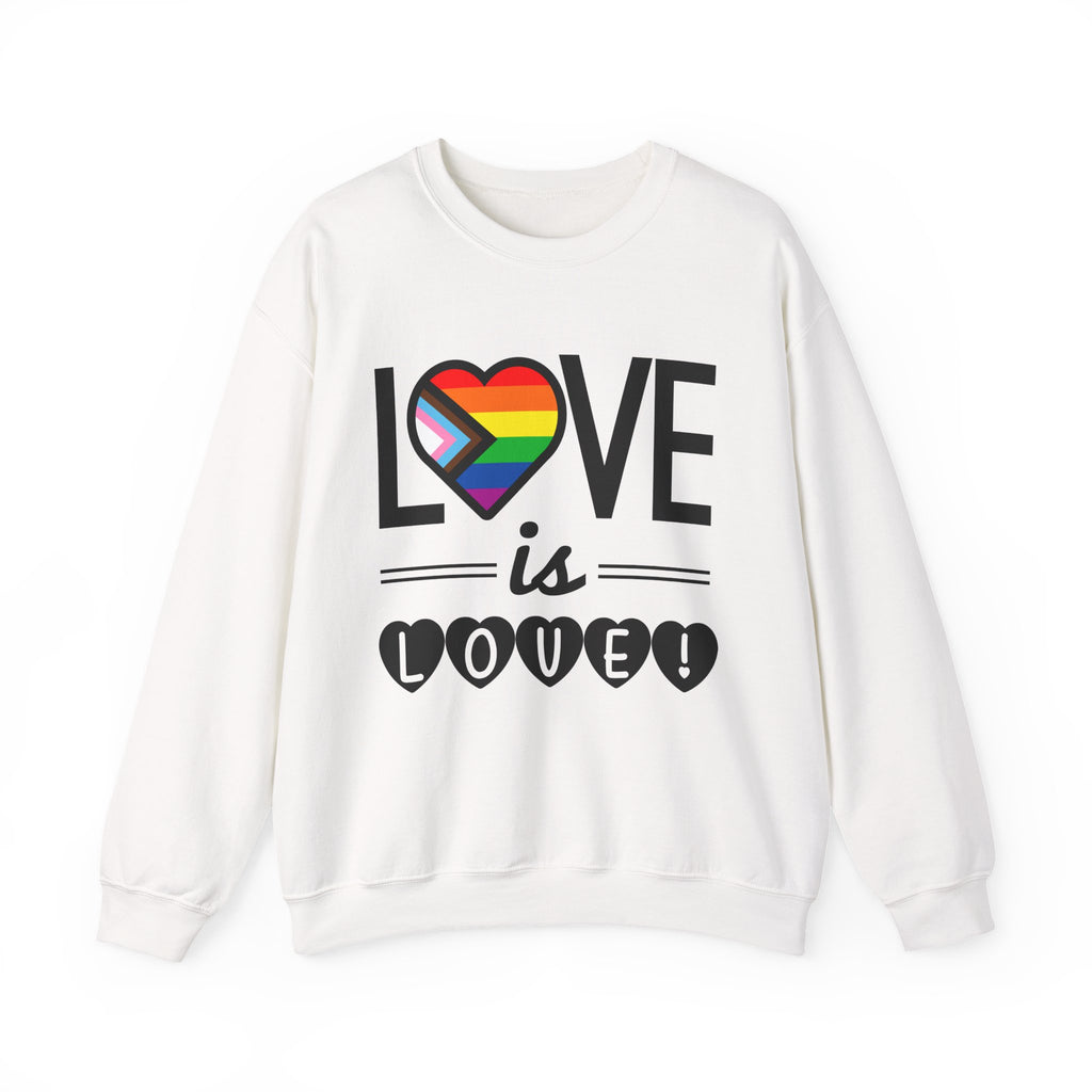Love Is Love Sweatshirt — Rainbow Heart Pride Crewneck